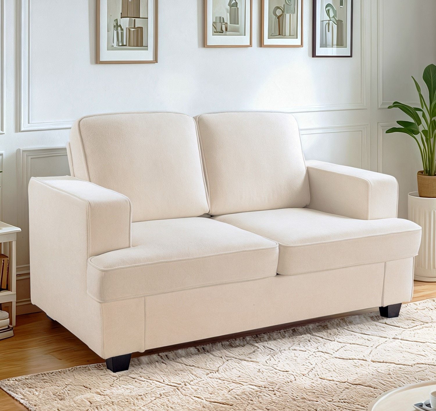 Modern Loveseat, Comfortable 2 Seater Couch With Deep Seating, Loose Back Cushions, Wide Arms - Best Buy Furniture