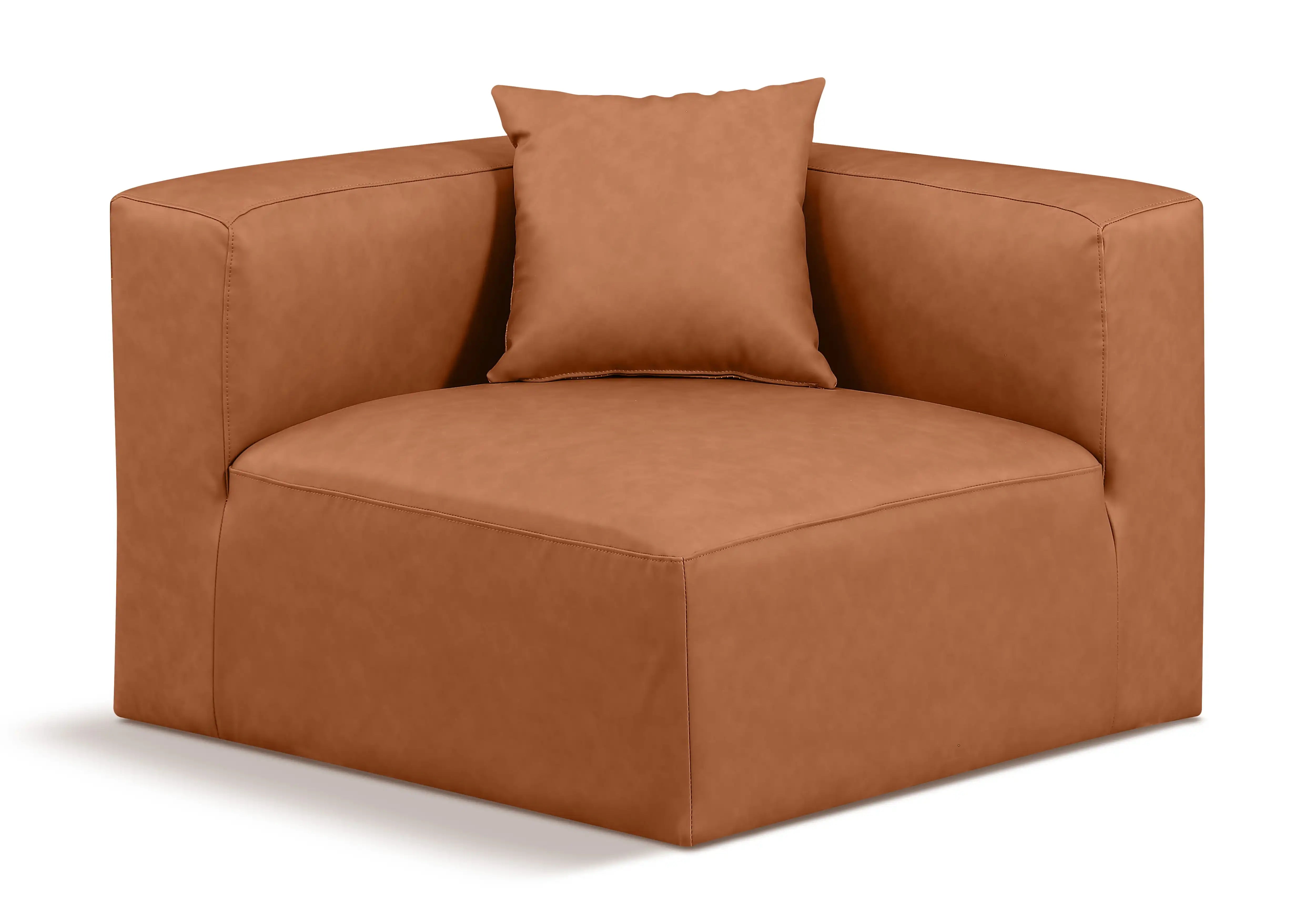Cube - Corner Chair - Cognac - Best Buy Furniture