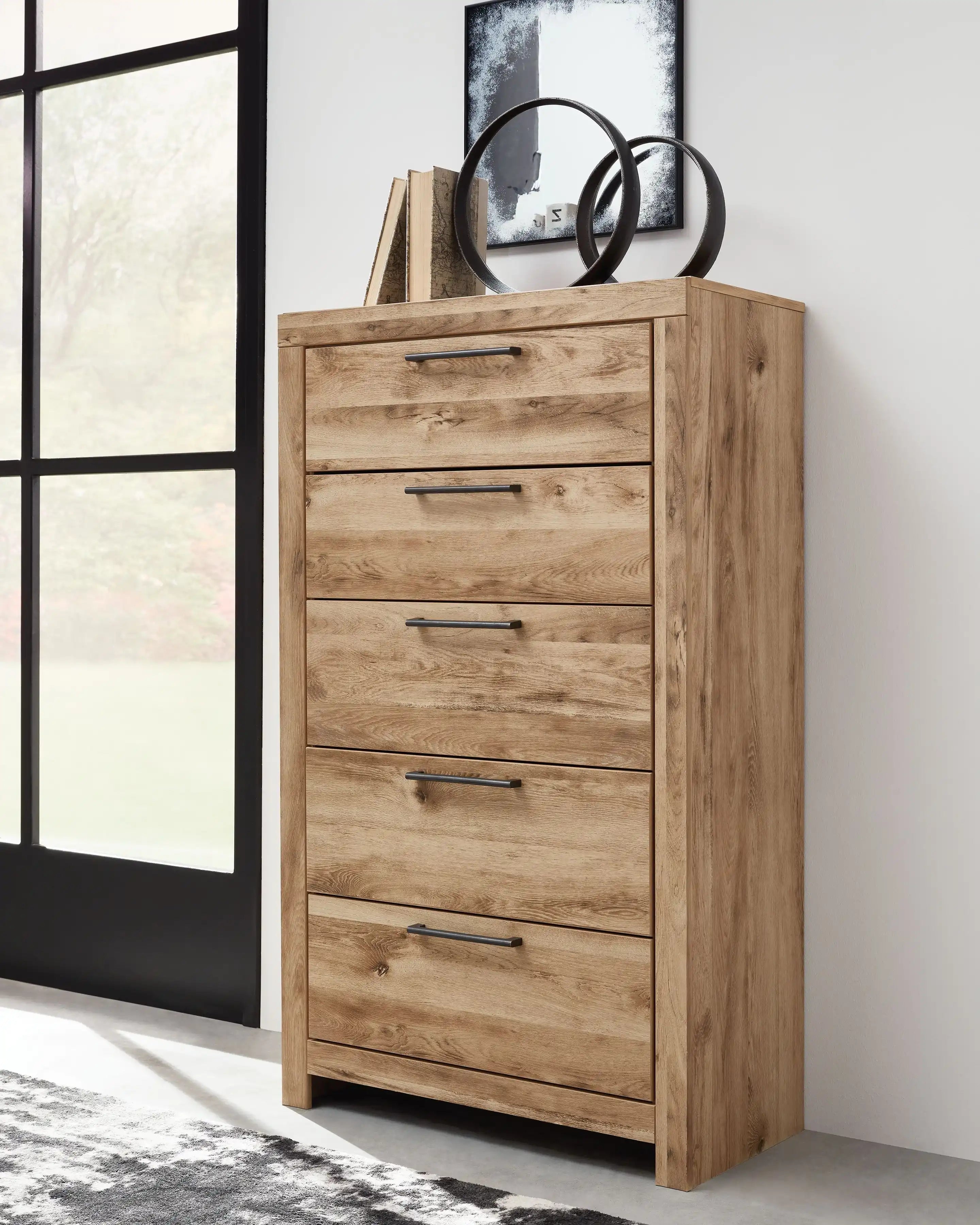 Hyanna - Five Drawer Chest - Tan Brown - Best Buy Furniture