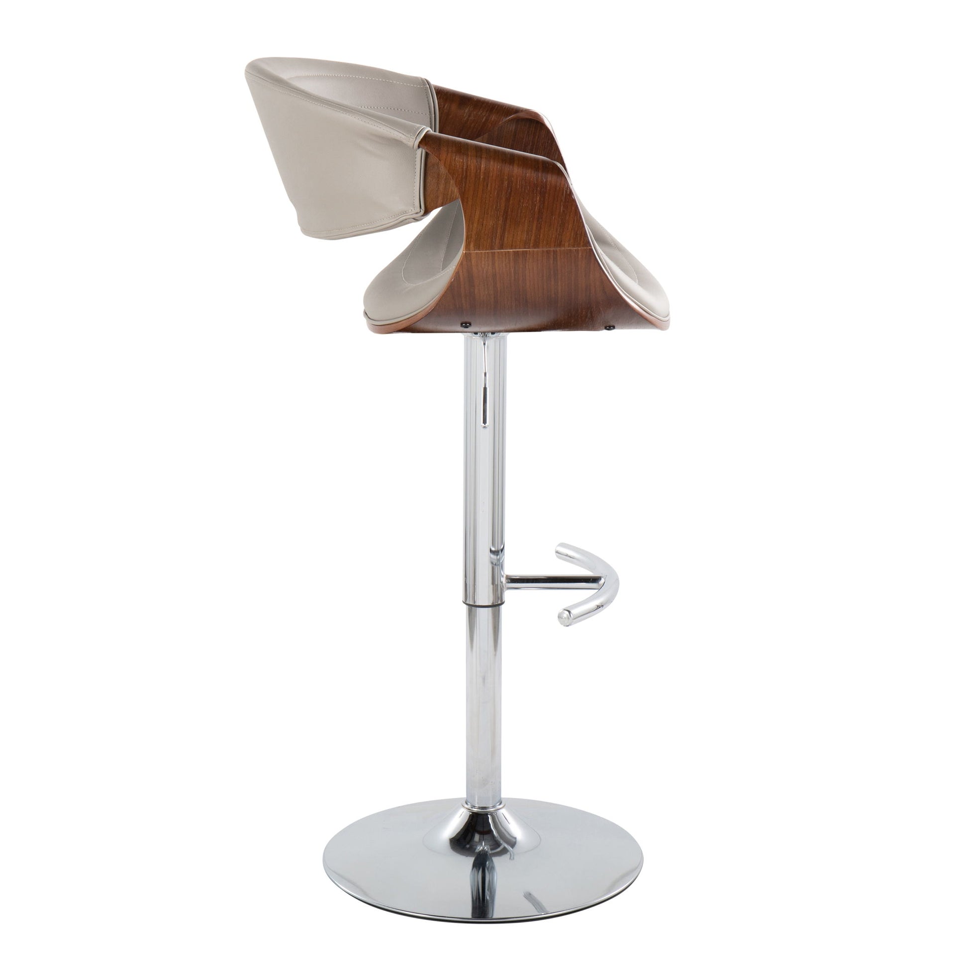 Symphony - Mid Century Modern Adjustable Barstool & Swivel With Rounded T Footrest (Set of 2) - Best Buy Furniture