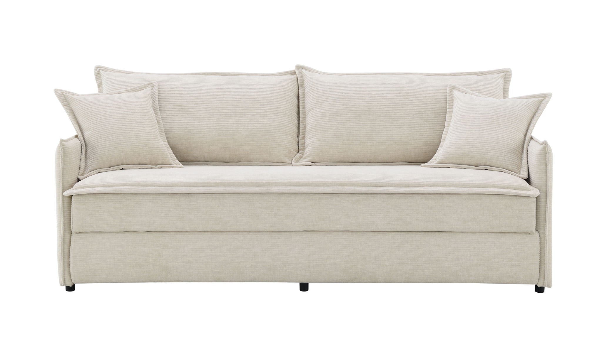 Elisea - Sleeper Sectional Sofa With 2 Toss Pillows - Beige - Best Buy Furniture