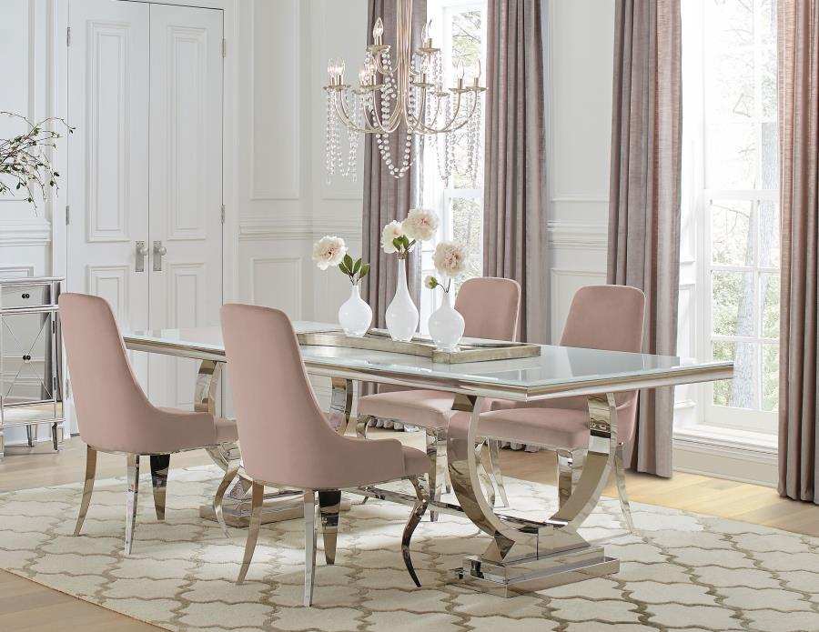 Antoine - Rectangle Glass Top Dining Table Set - Best Buy Furniture