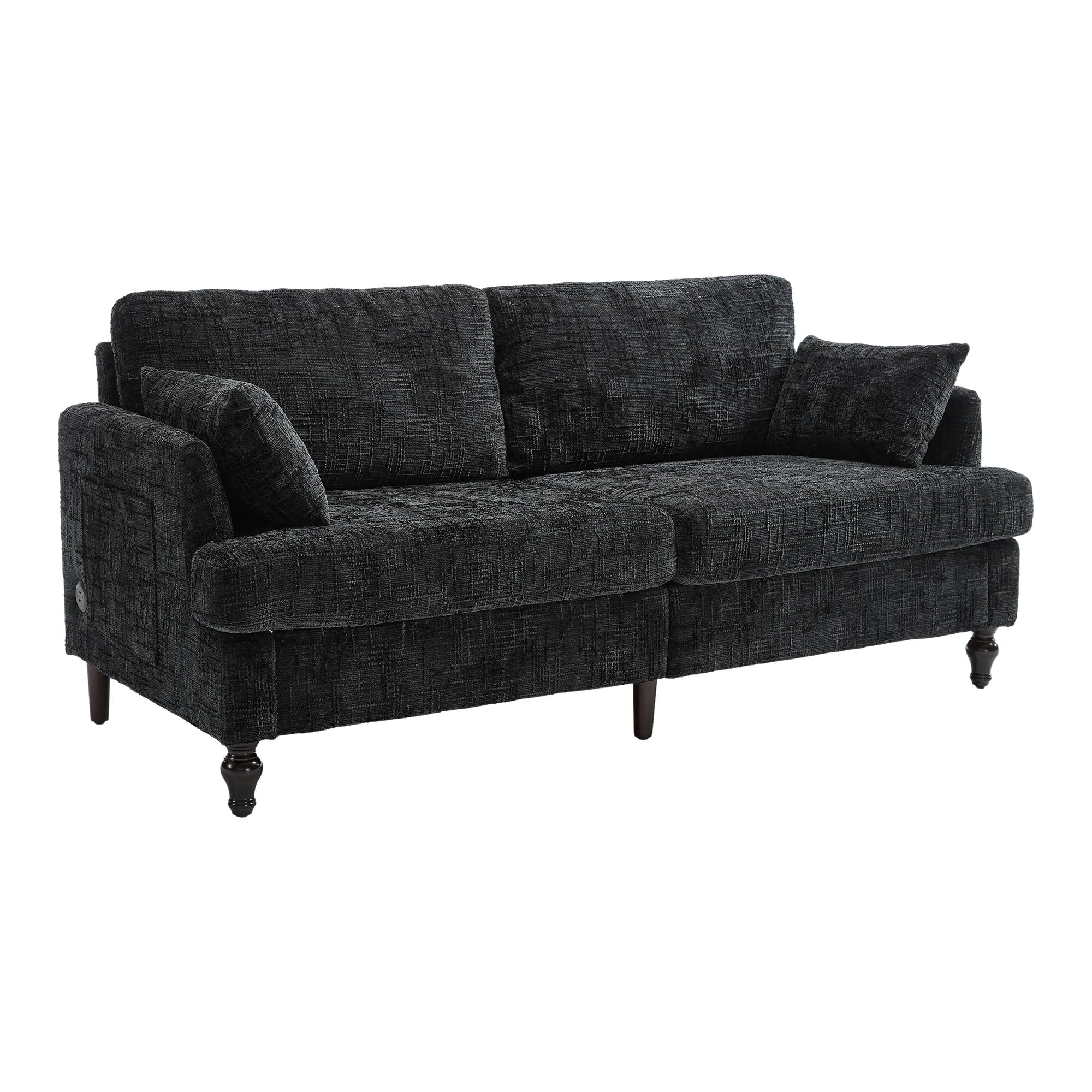Chenille 2 Seater Sofa With LED Light, USB Charging Port, And Storage Bag - Best Buy Furniture