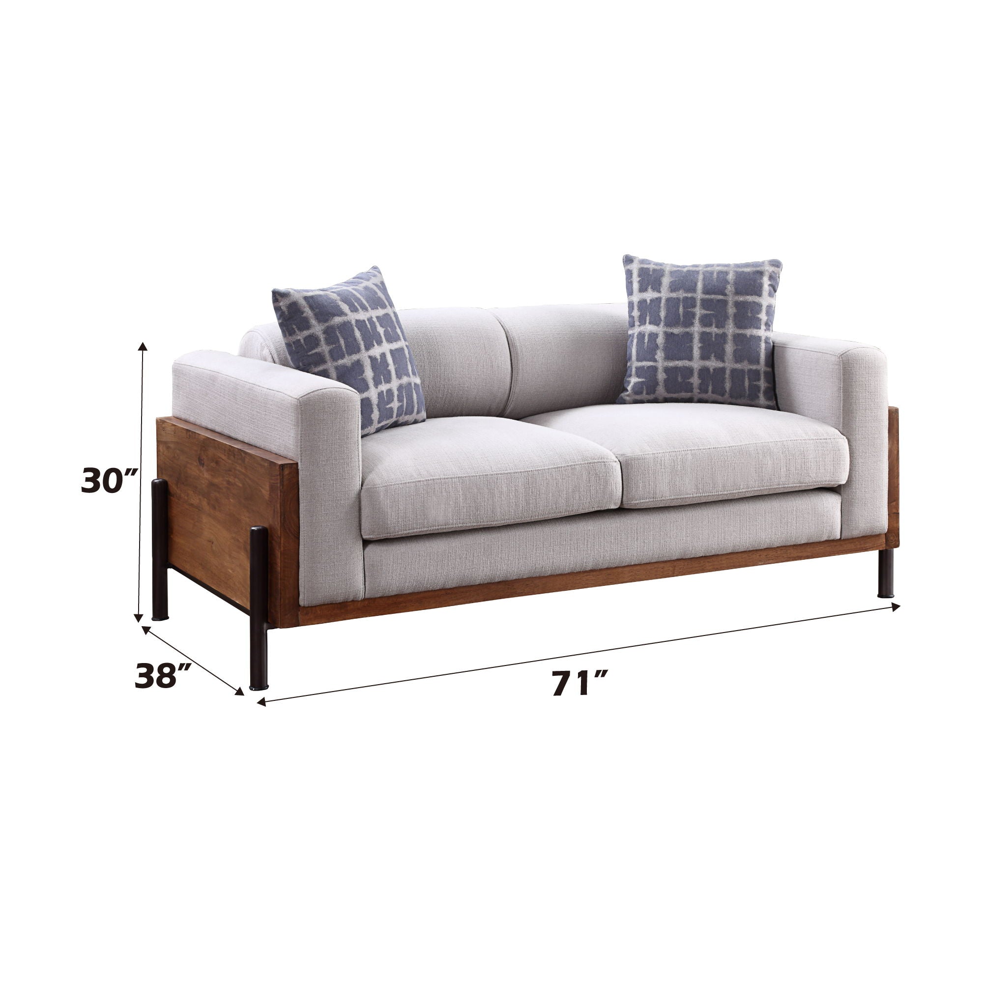 Pelton - Loveseat With 2 Toss Pillows - Walnut - Best Buy Furniture