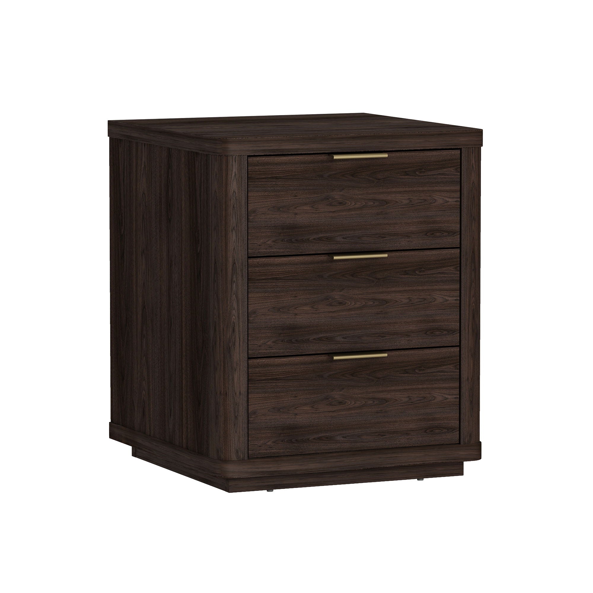 Evelyn - Nightstand With 3 Drawers, Smooth Rounded Edges