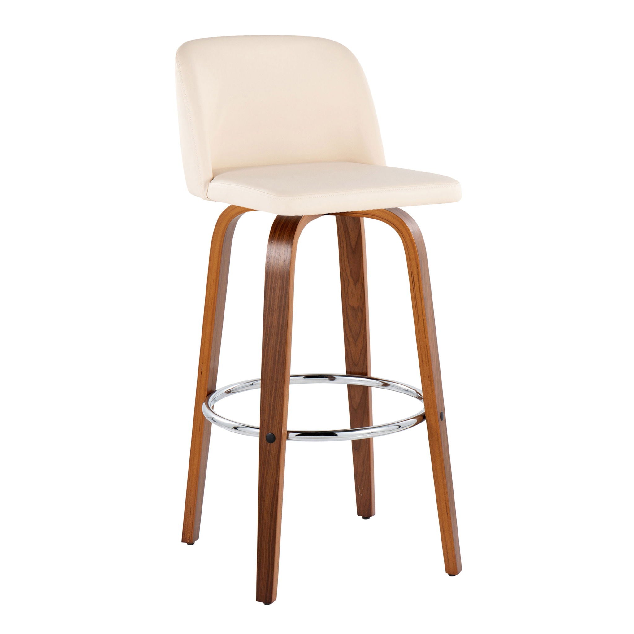 Toriano - Mid Century Modern Fixed Height, Barstool With Swivel With Round Footrest (Set of 2) - Best Buy Furniture