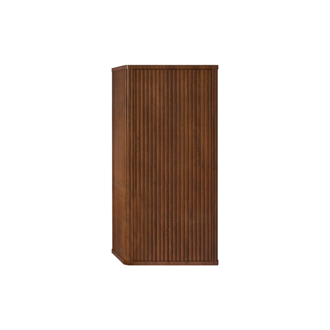 Striped Walnut Bathroom Floating Side Cabinet, Wall-Mounted Storage Cabinet For Small Spaces - Walnut - Best Buy Furniture