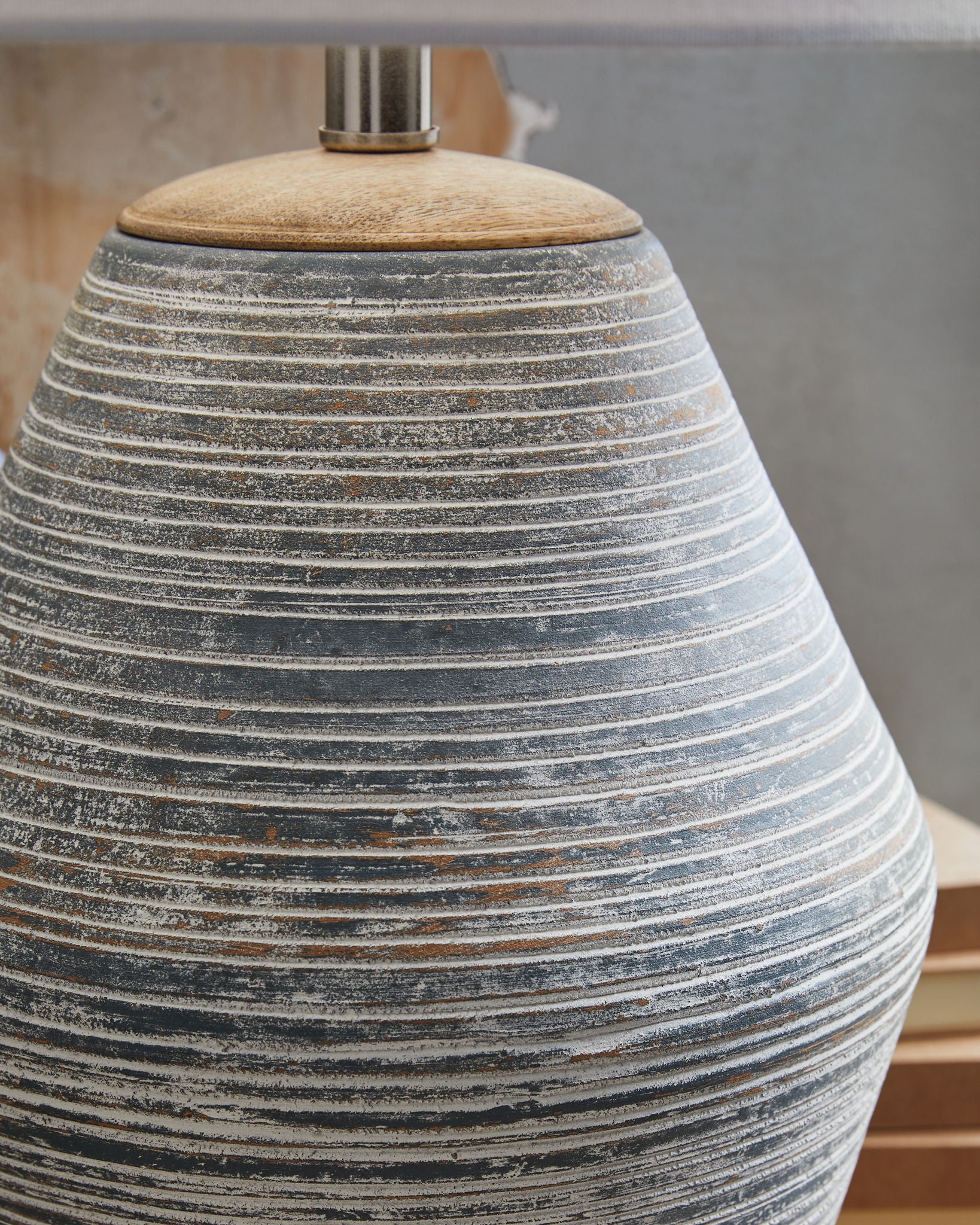 Lawrock - Terracotta Table Lamp - Antique Blue - Best Buy Furniture