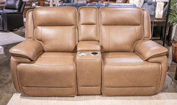 Glencroft - Power Reclining Loveseat With Console / Adjustable Headrest - Sahara - Best Buy Furniture