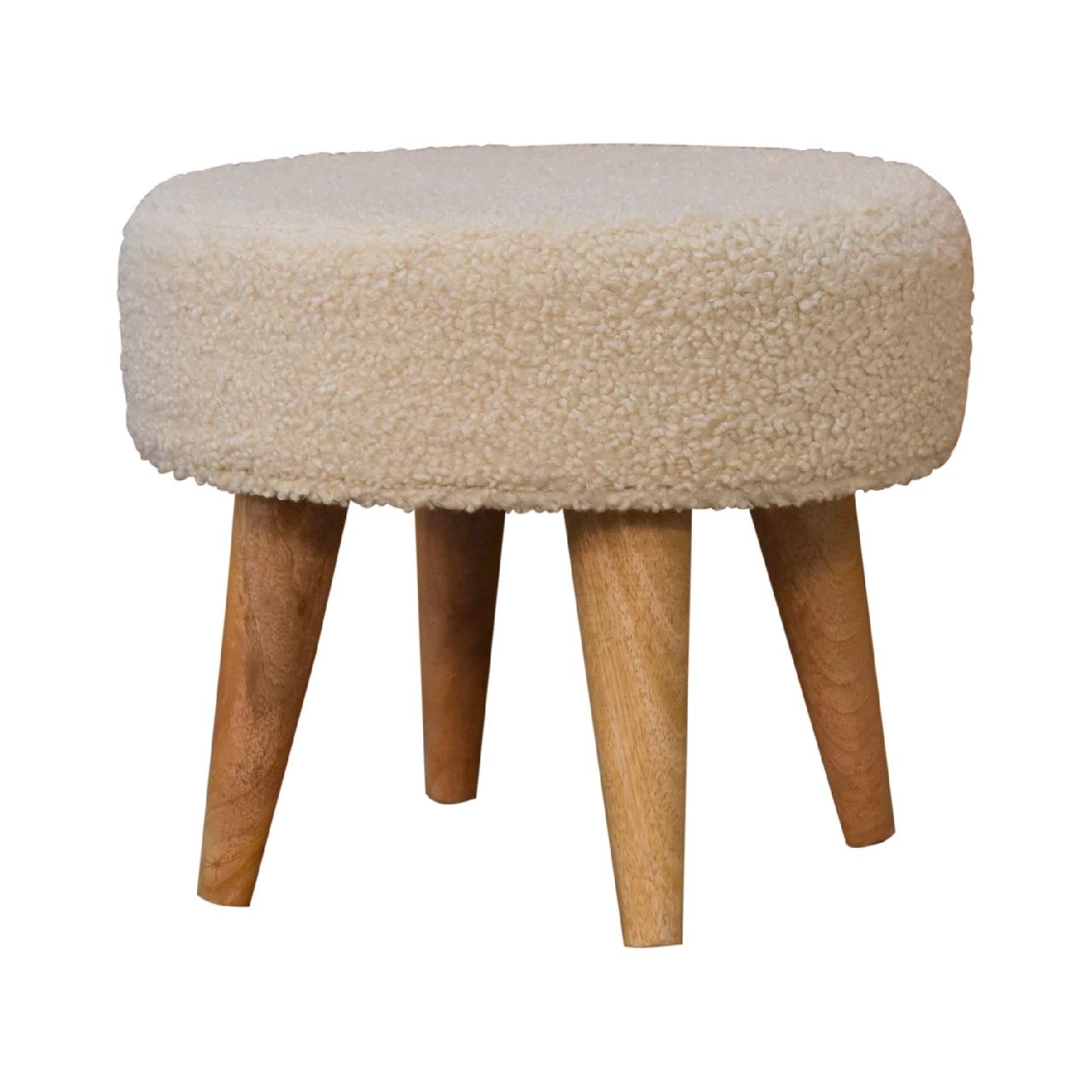 Petite Footstool - Cream / Brown - Best Buy Furniture