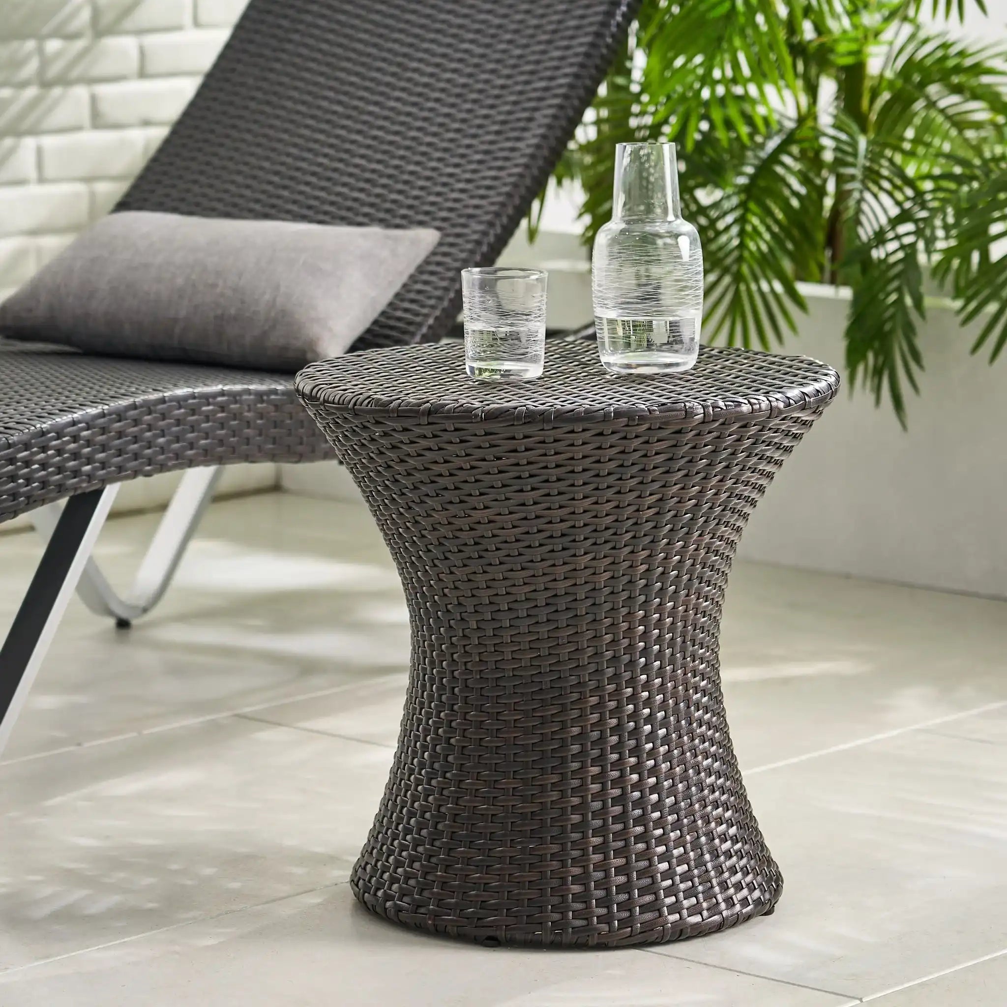 Thrive - Hourglass Rattan Table With No Glass Top - Best Buy Furniture