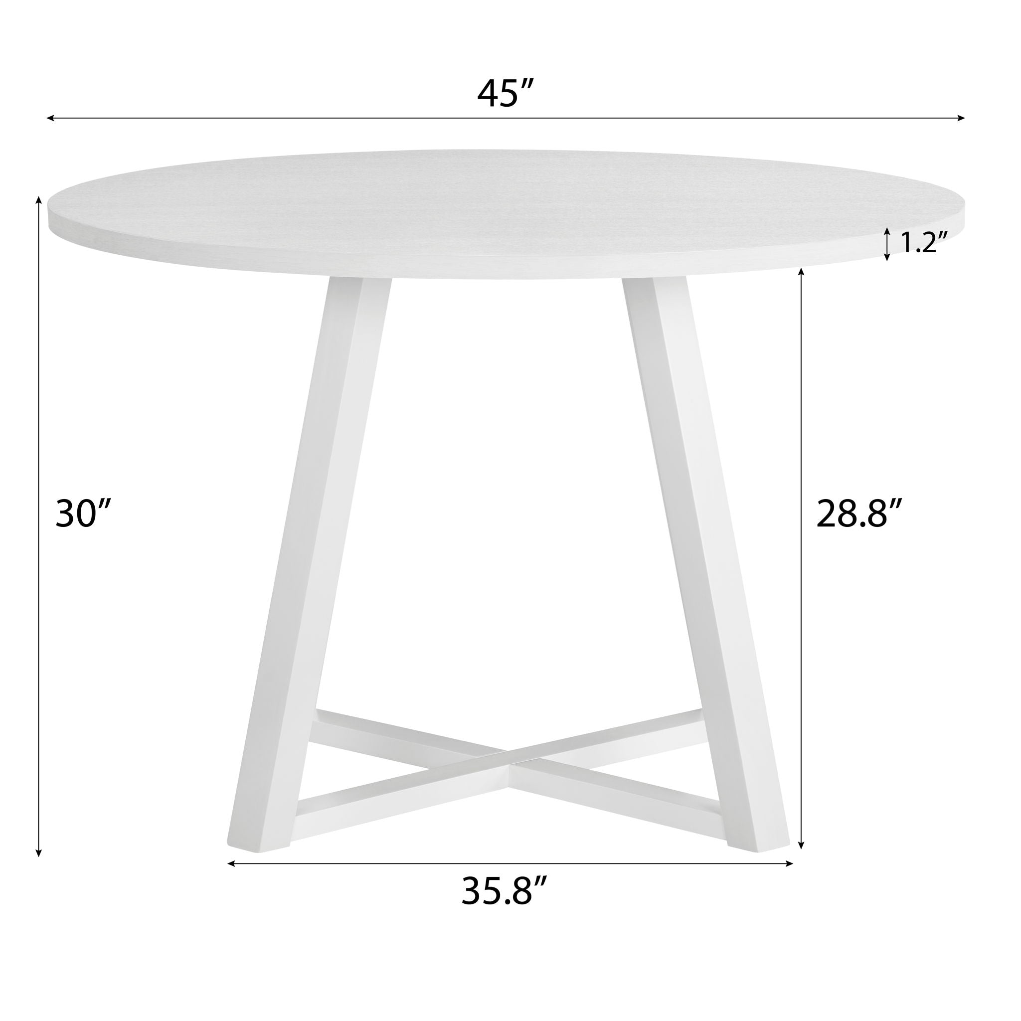Edo - 5 Piece Dining Set, Trestle Dining Table With 4 Windsor Chairs - White - Best Buy Furniture