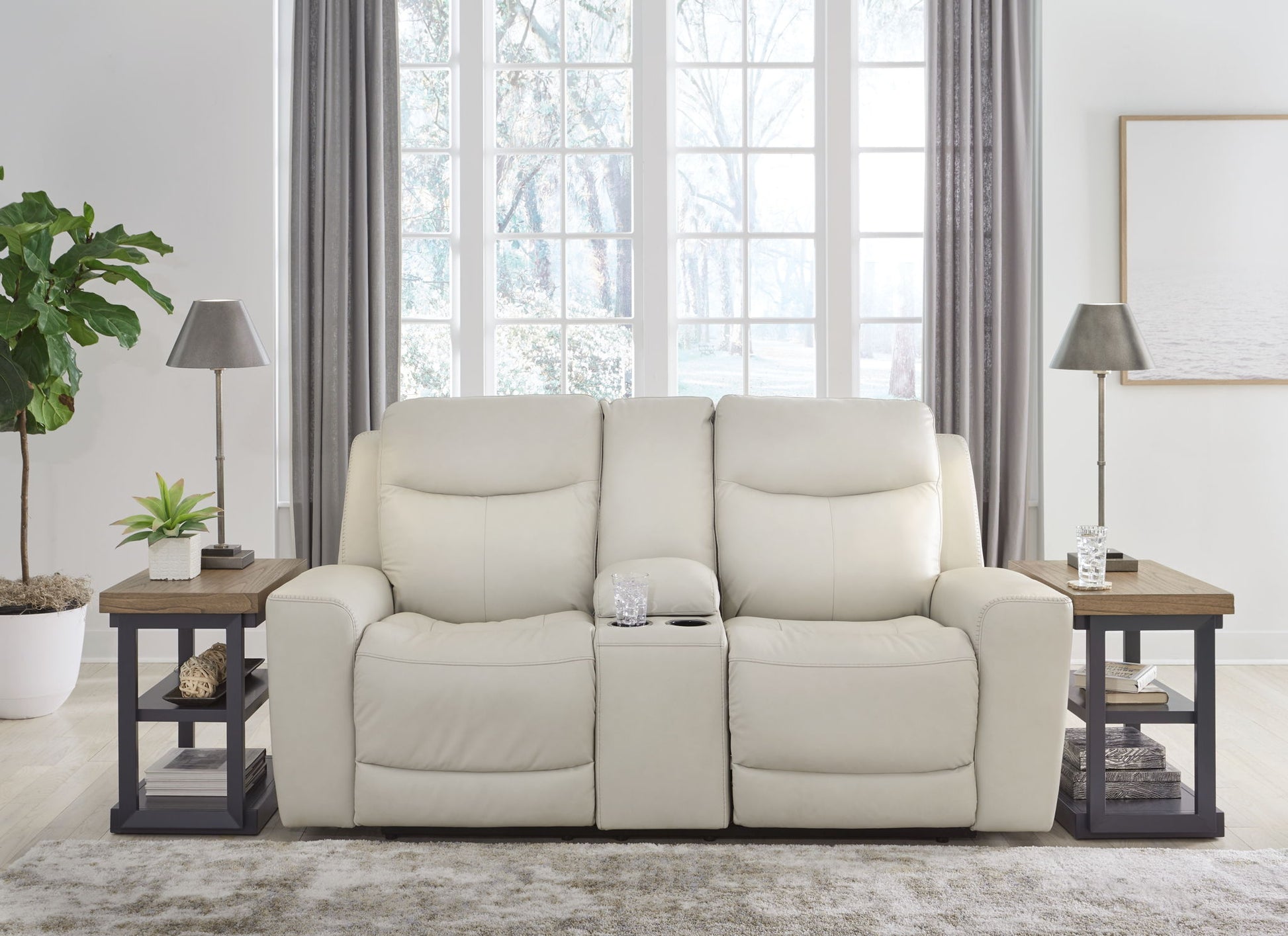 Mindanao - 3 Pc. - Power Reclining Sofa, Power Reclining Loveseat With Console, Power Recliner - Coconut - Best Buy Furniture