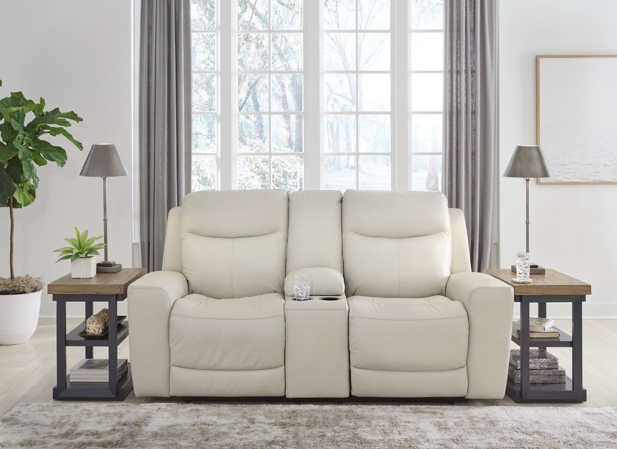 Mindanao - 3 Pc. - Power Reclining Sofa, Power Reclining Loveseat With Console, Power Recliner - Coconut - Best Buy Furniture