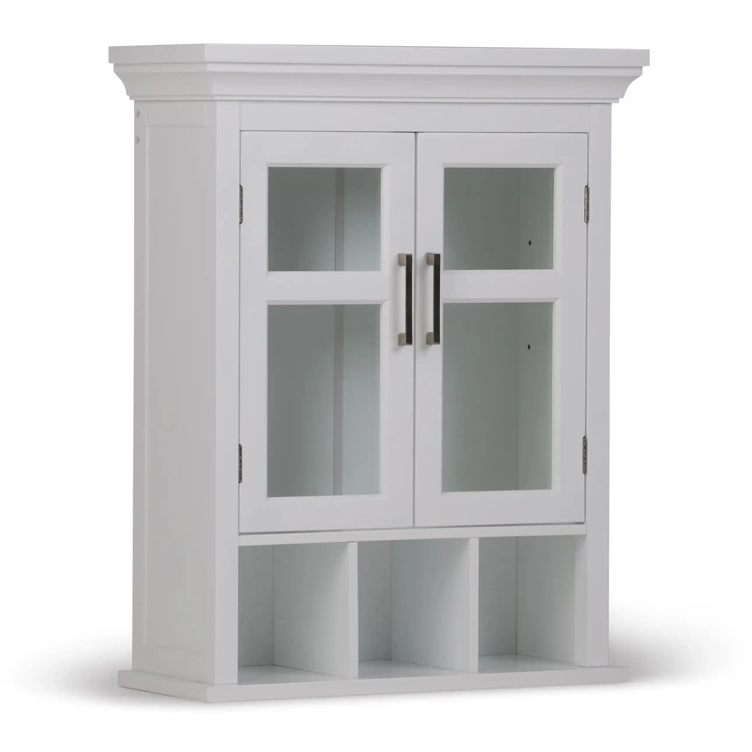 Avington - Two Door Wall Cabinet With Cubbies - Pure White - Best Buy Furniture