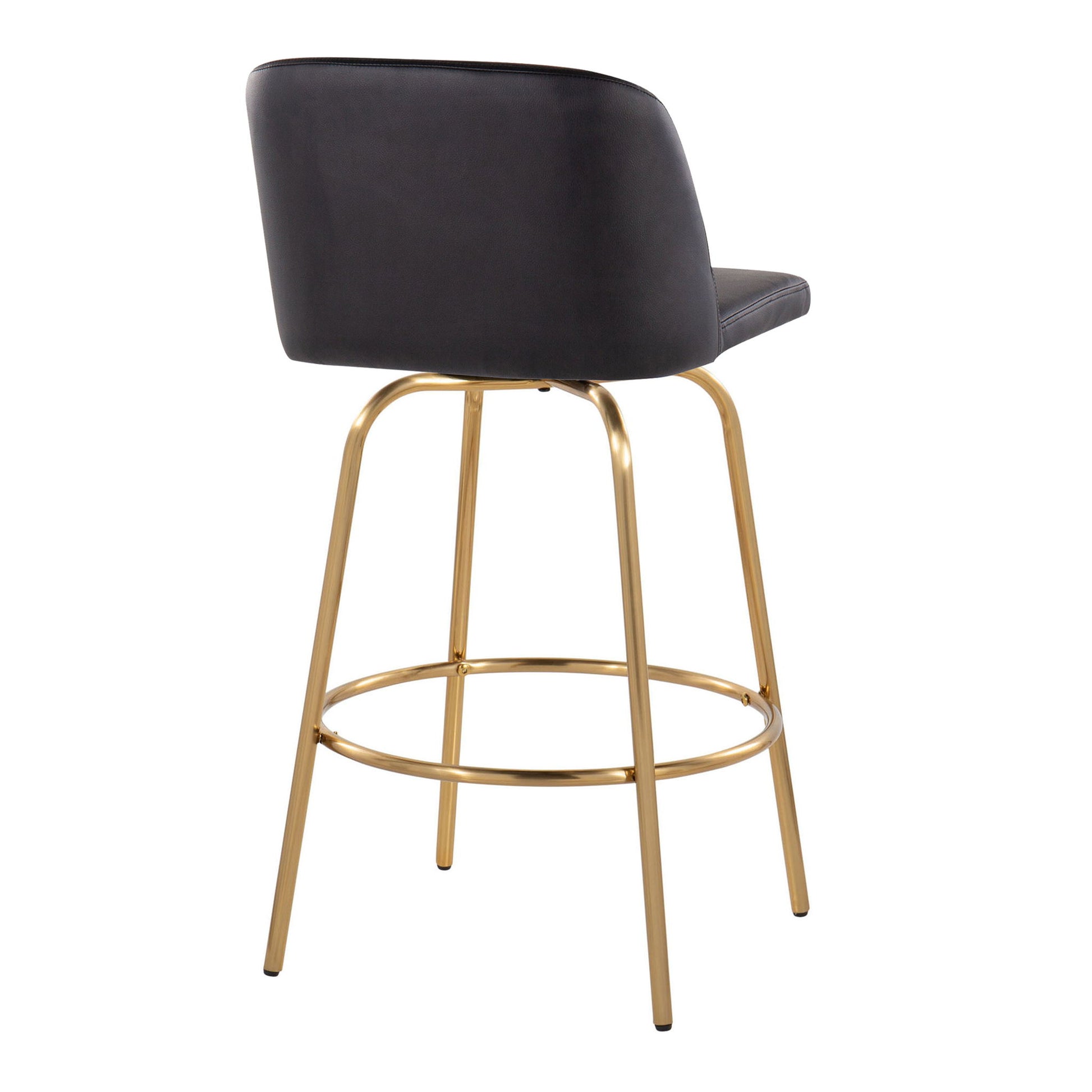Toriano - Contemporary, Fixed Height Counter Stool With Swivel With Round Footrest (Set of 2) - Best Buy Furniture
