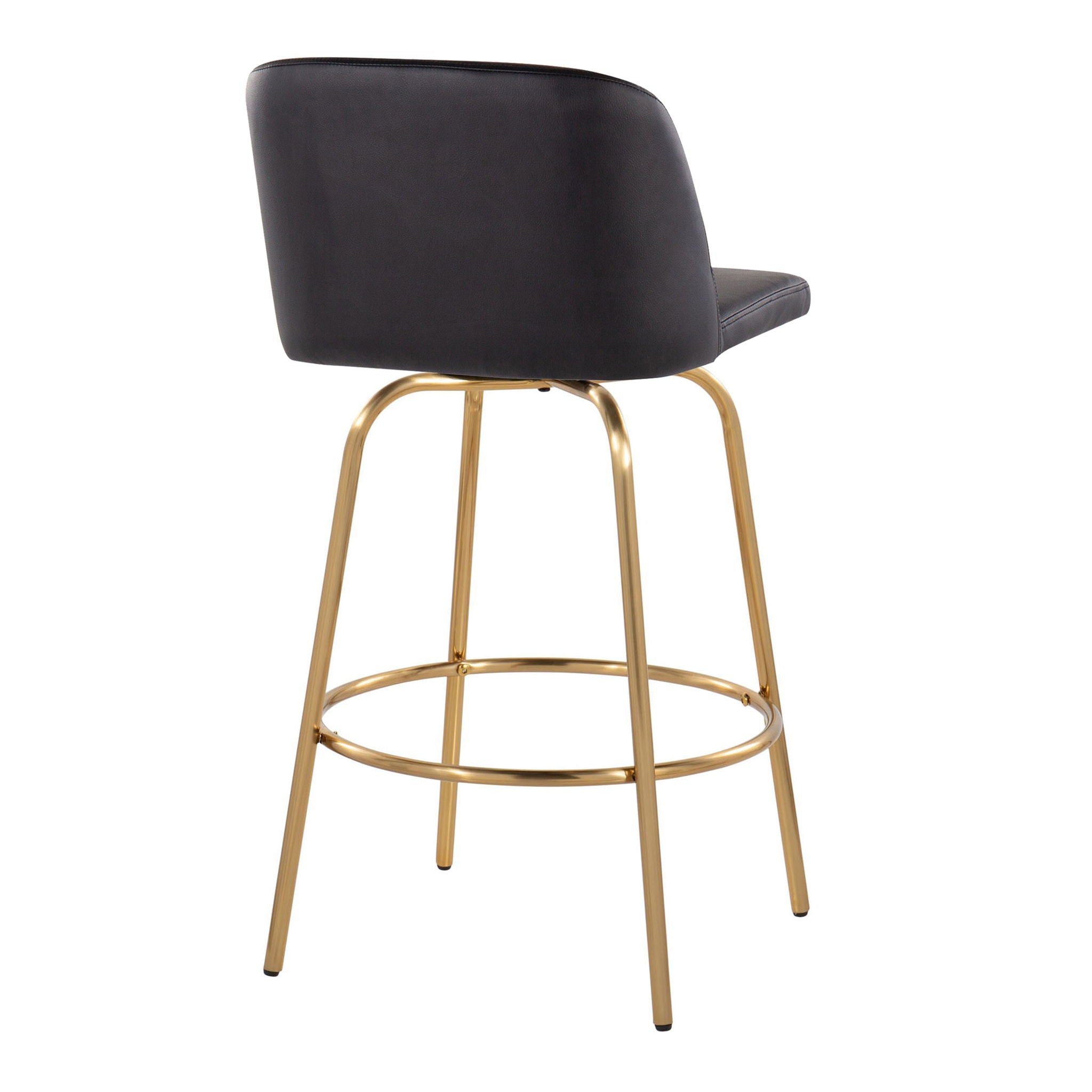 Toriano - Contemporary, Fixed Height Counter Stool With Swivel With Round Footrest (Set of 2) - Best Buy Furniture
