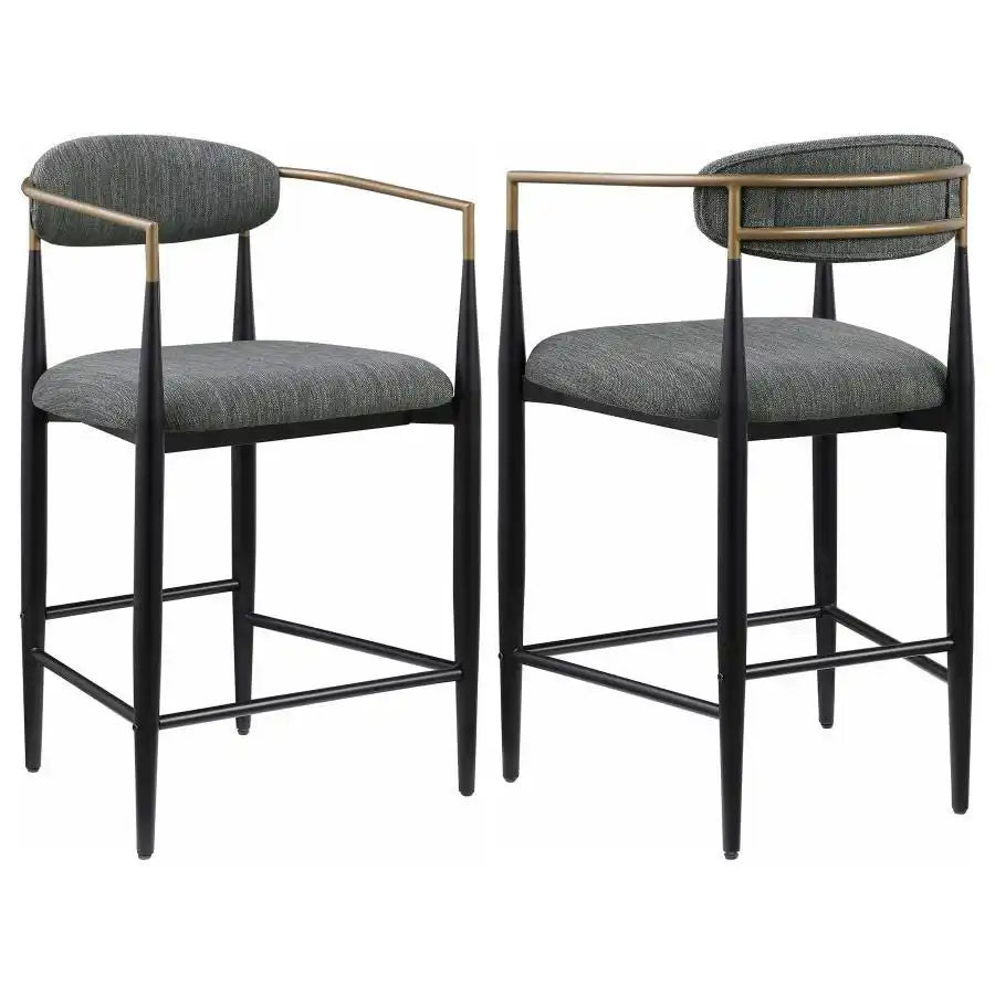 Tina - Metal Counter Height Bar Stool With Upholstered Back And Seat (Set of 2) - Best Buy Furniture