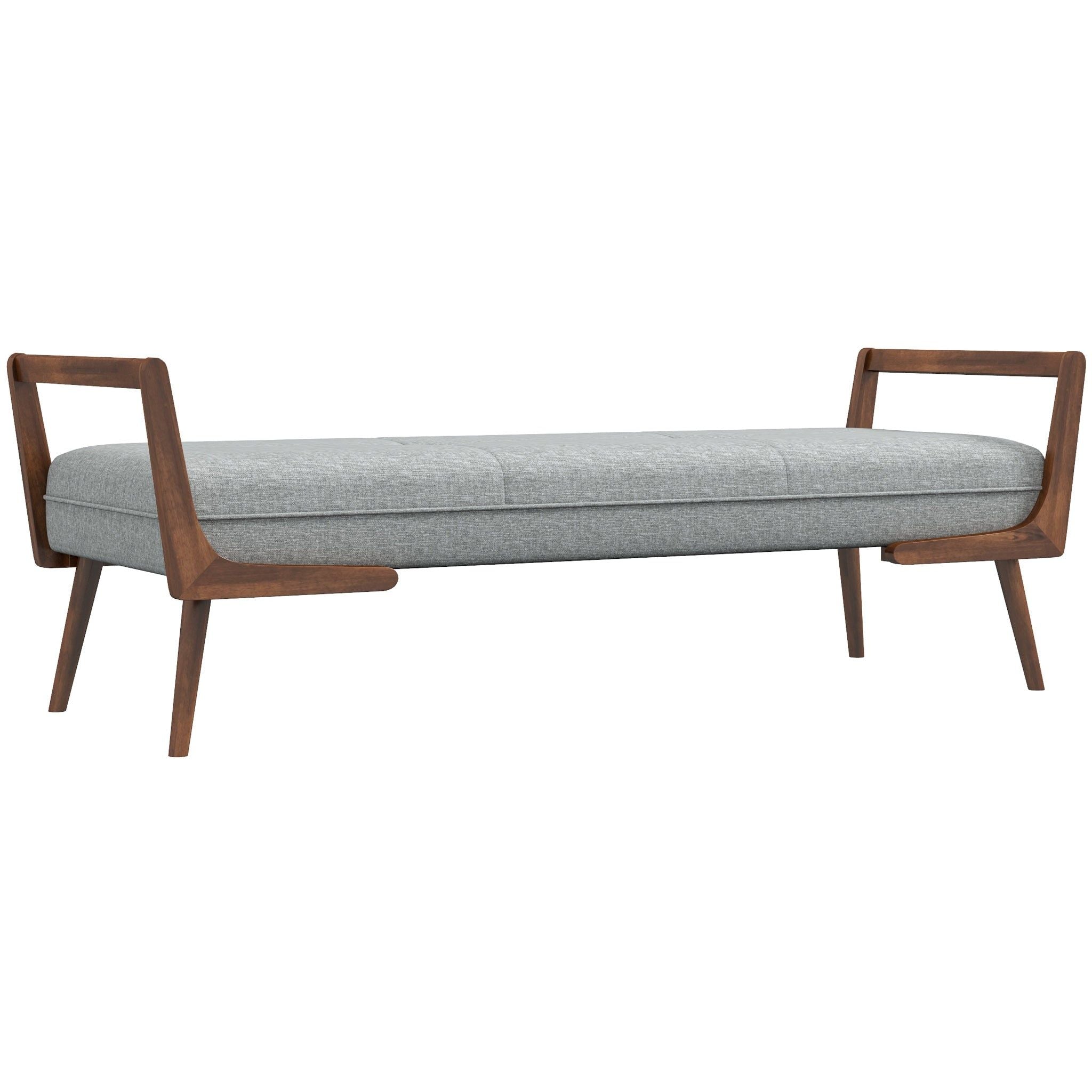 Cora - Mid-Century Modern Gray Bench - Gray - Best Buy Furniture