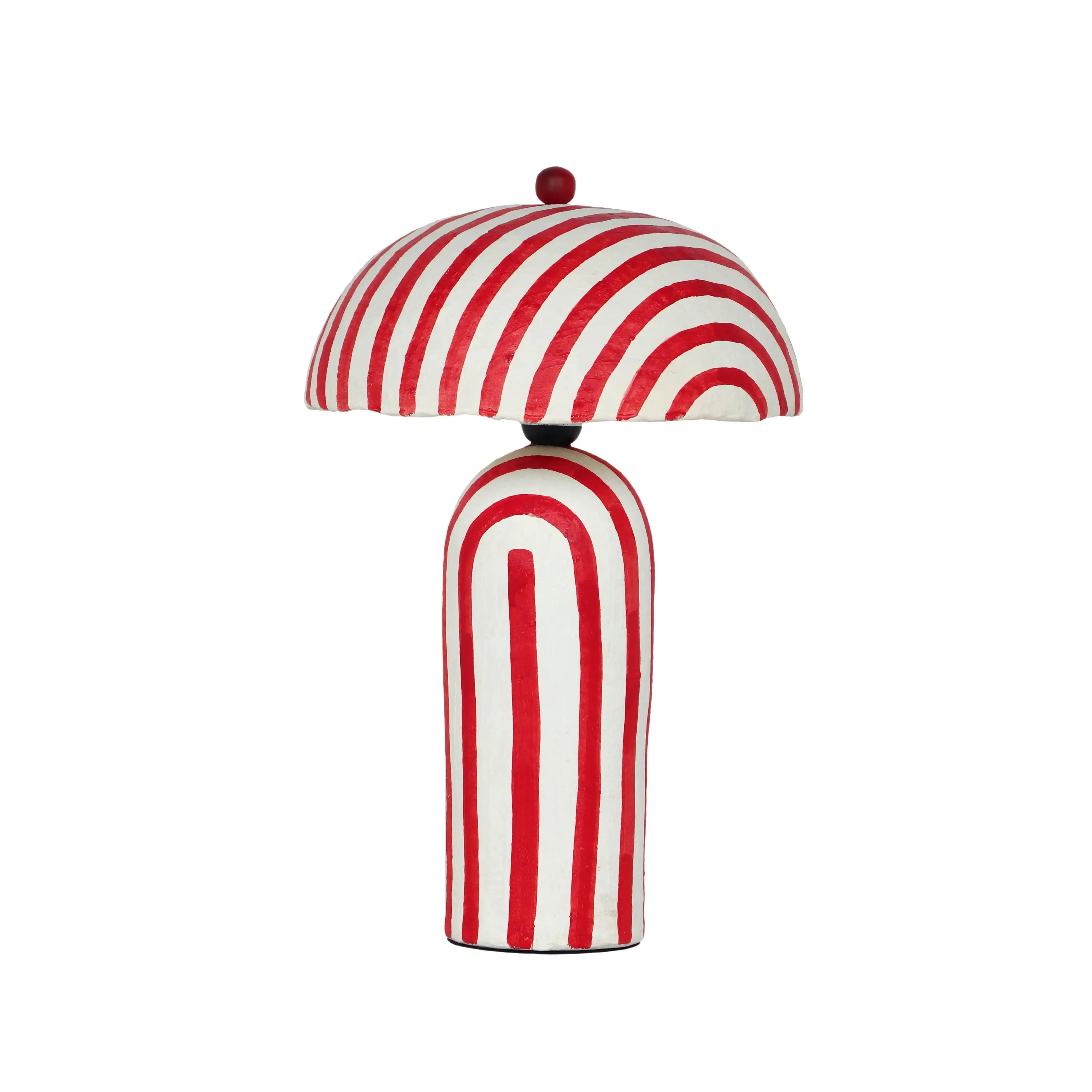 Maiori - Striped Papier Mache Table Lamp - Best Buy Furniture