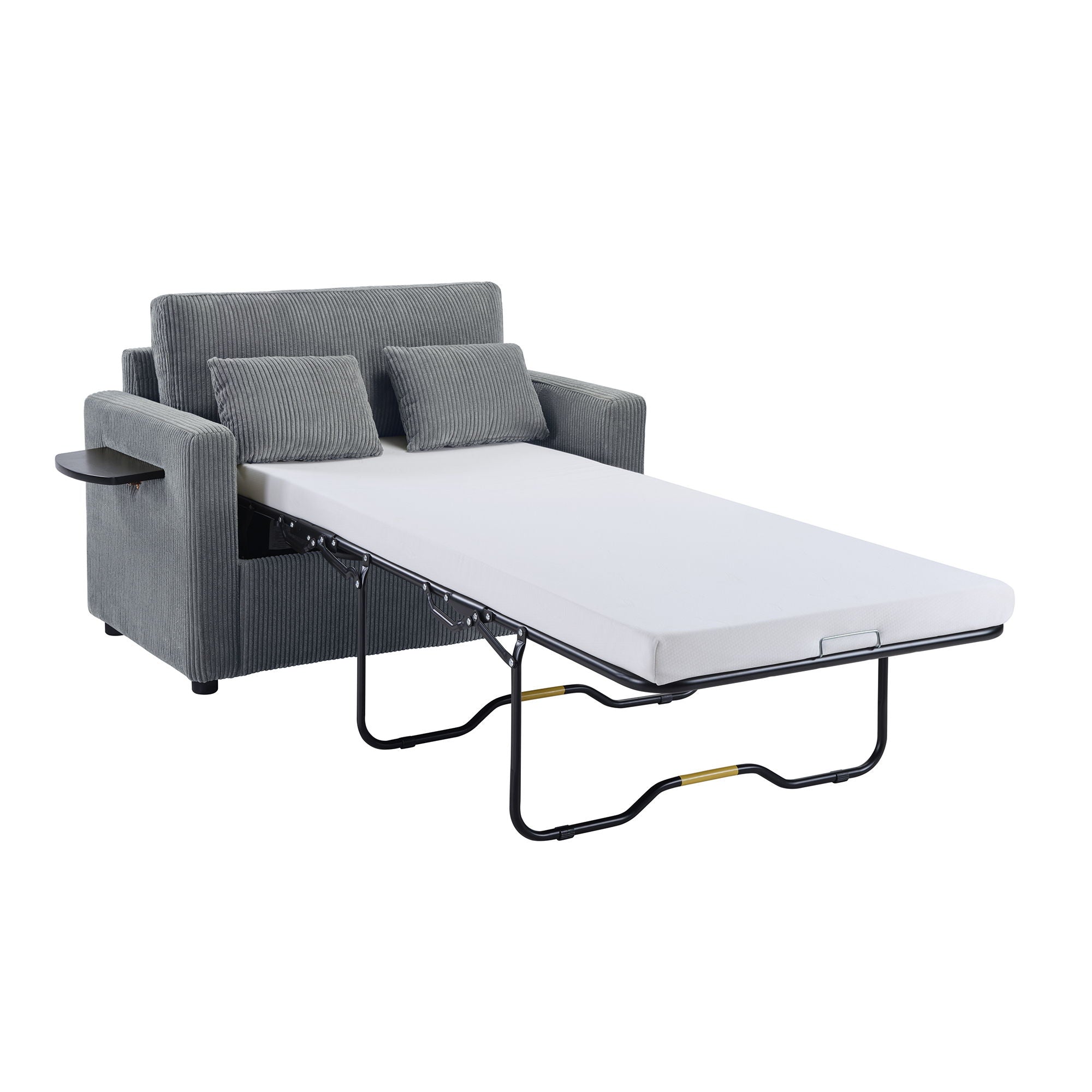 Sleeper Sofa With Foldable Mattress, USB Ports, Side Table & Storage Pocket - Best Buy Furniture