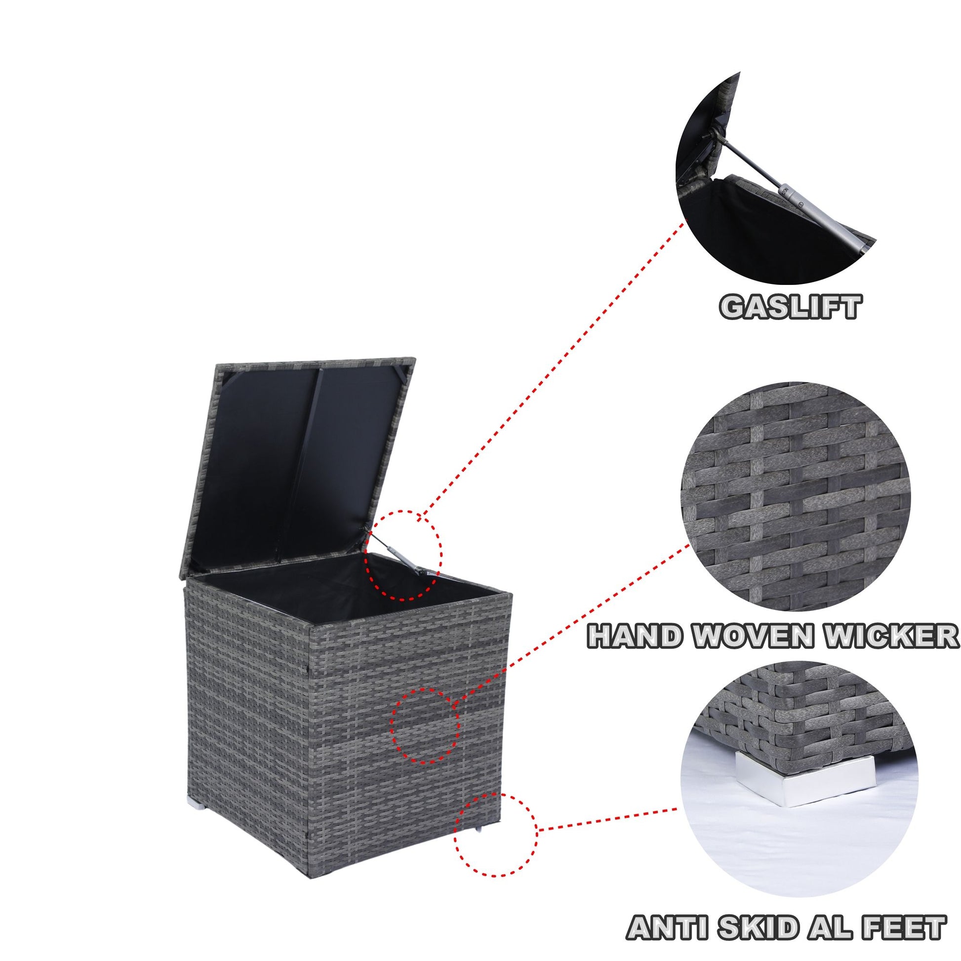 8 Piece Patio Sectional Wicker Rattan Outdoor Furniture Sof Set With One Storage Box Under Seat And Cushion Box - Gray / Black - Best Buy Furniture