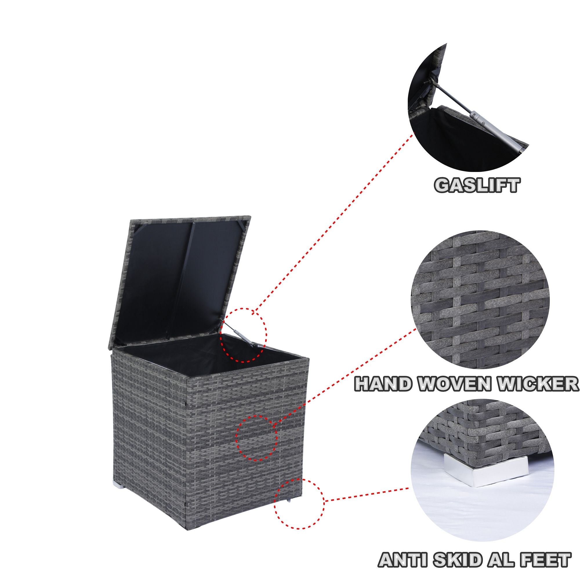 8 Piece Patio Sectional Wicker Rattan Outdoor Furniture Sof Set With One Storage Box Under Seat And Cushion Box - Gray / Black - Best Buy Furniture