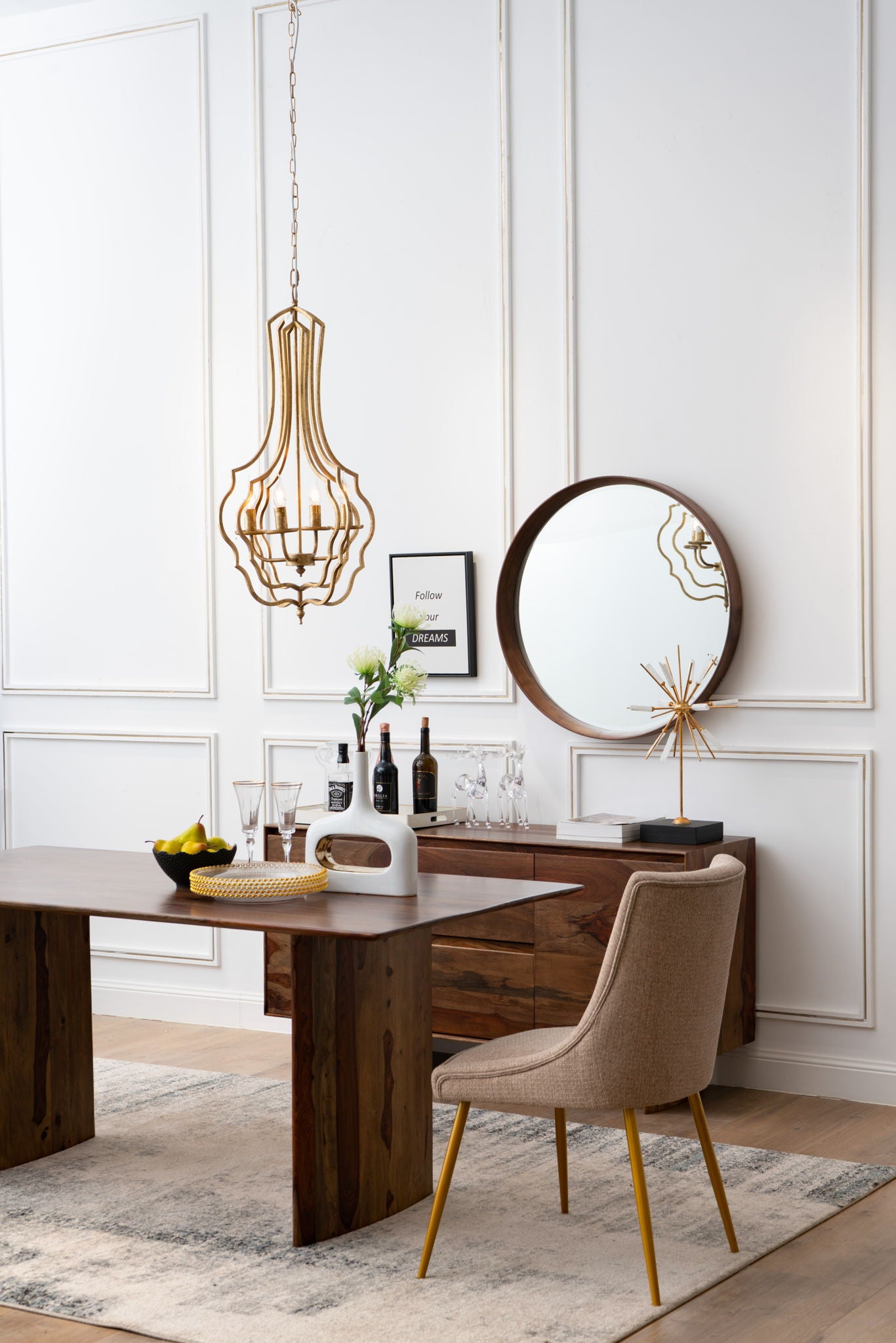 4 Light Chandelier, Hanging Light Fixture With Adjustable Chain For Kitchen, Bulb Not Included - Gold - Best Buy Furniture