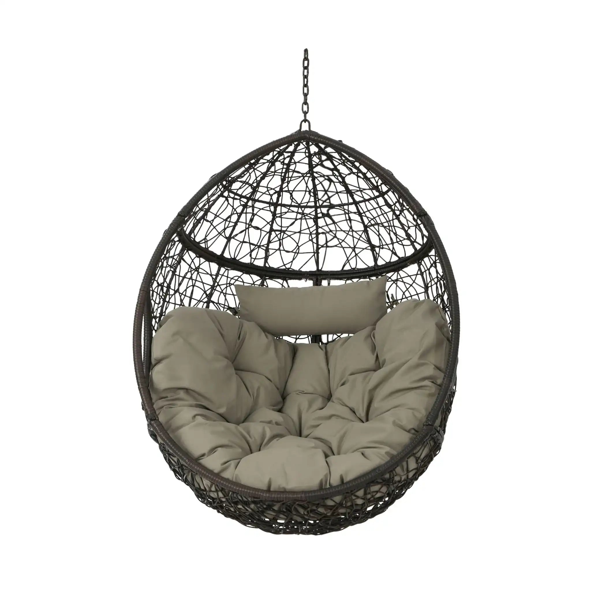 Kylie - Boho Style Hanging Basket Chair Rattan With Water Resistant Cushions - Best Buy Furniture