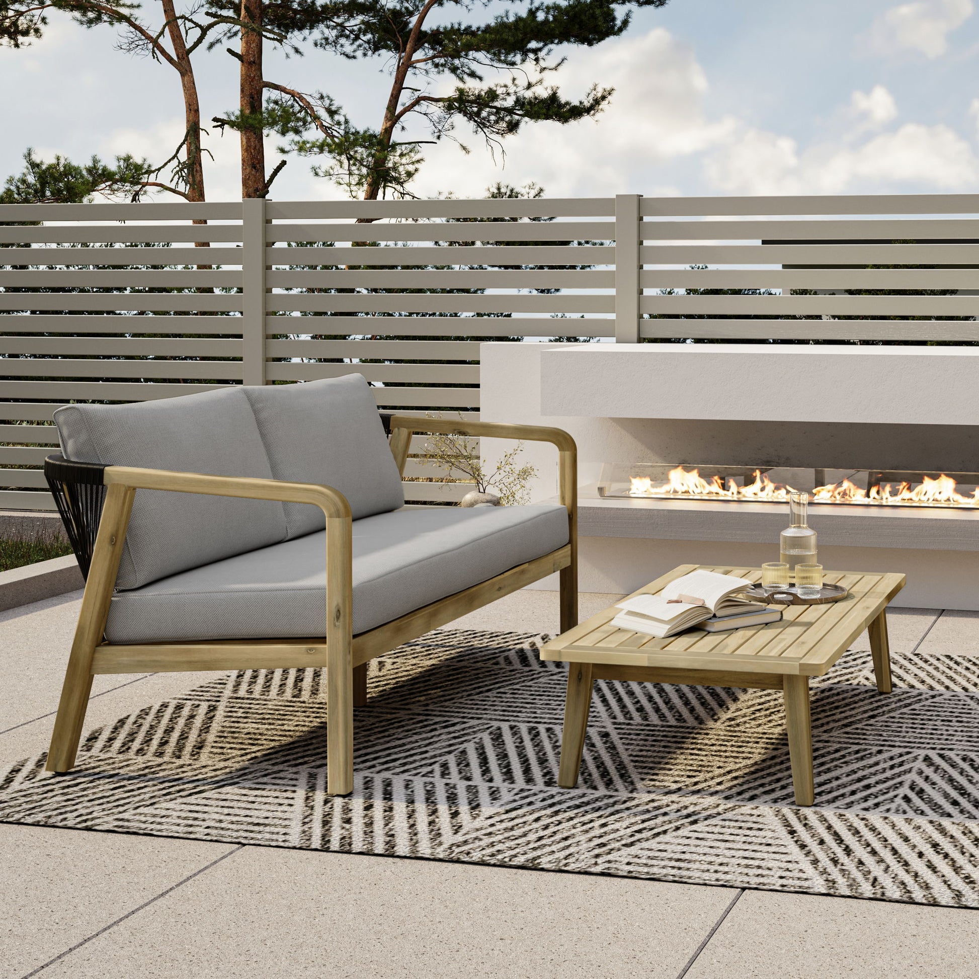 Palmetto - Outdoor Sofa - Stone Gray - Best Buy Furniture