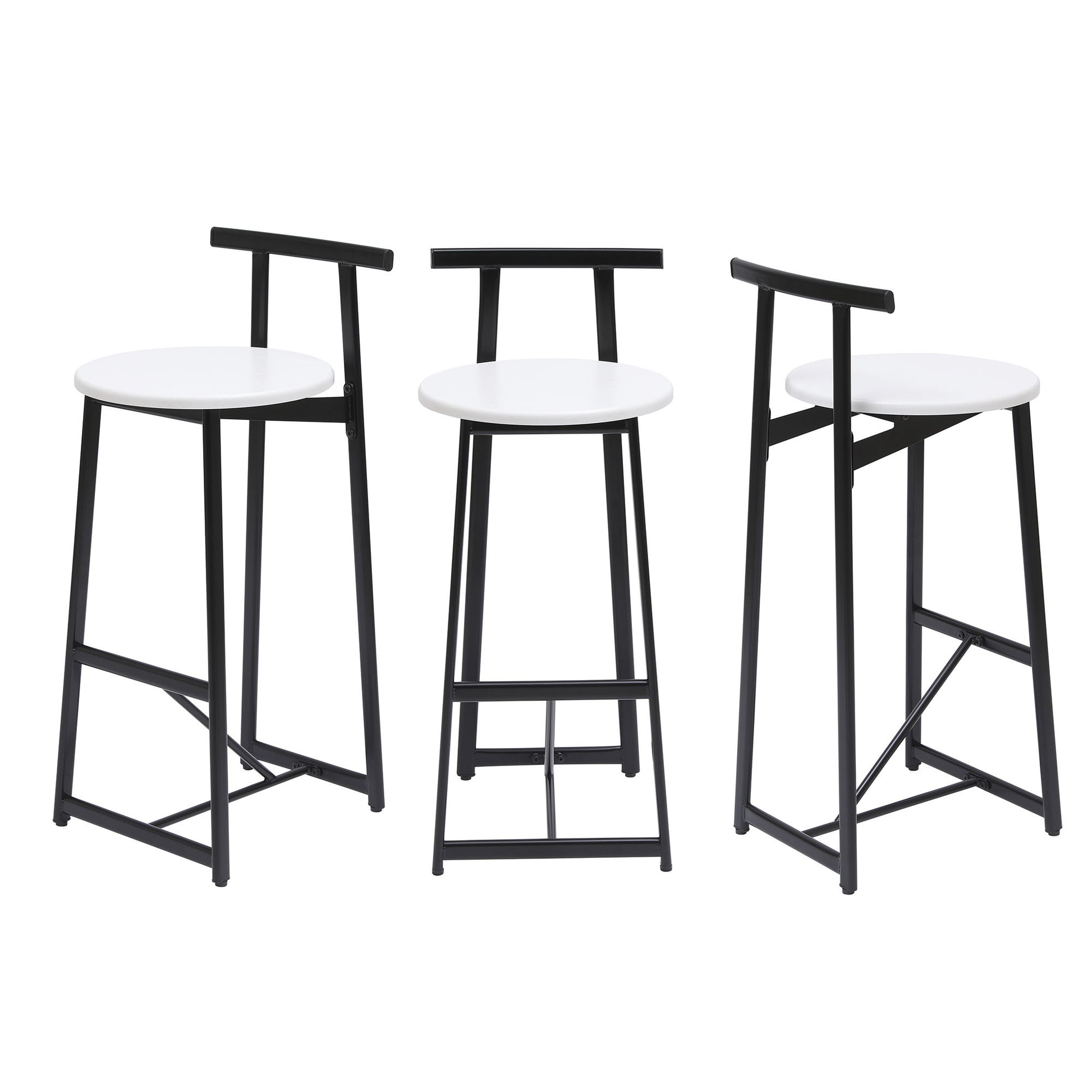 Modern Bar Stools With Backrest For Kitchen (Set of 3) - Best Buy Furniture