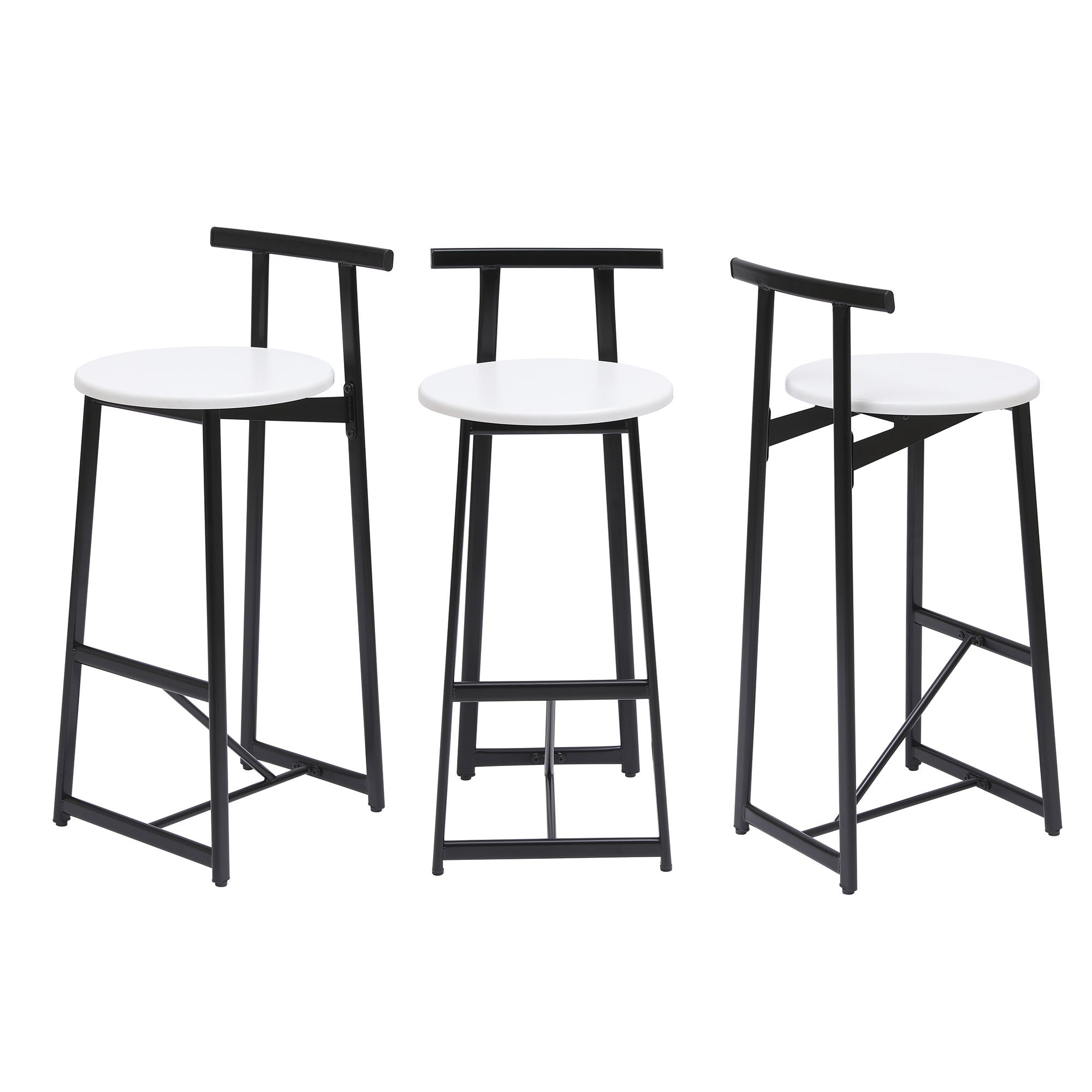 Modern Bar Stools With Backrest For Kitchen (Set of 3) - Best Buy Furniture