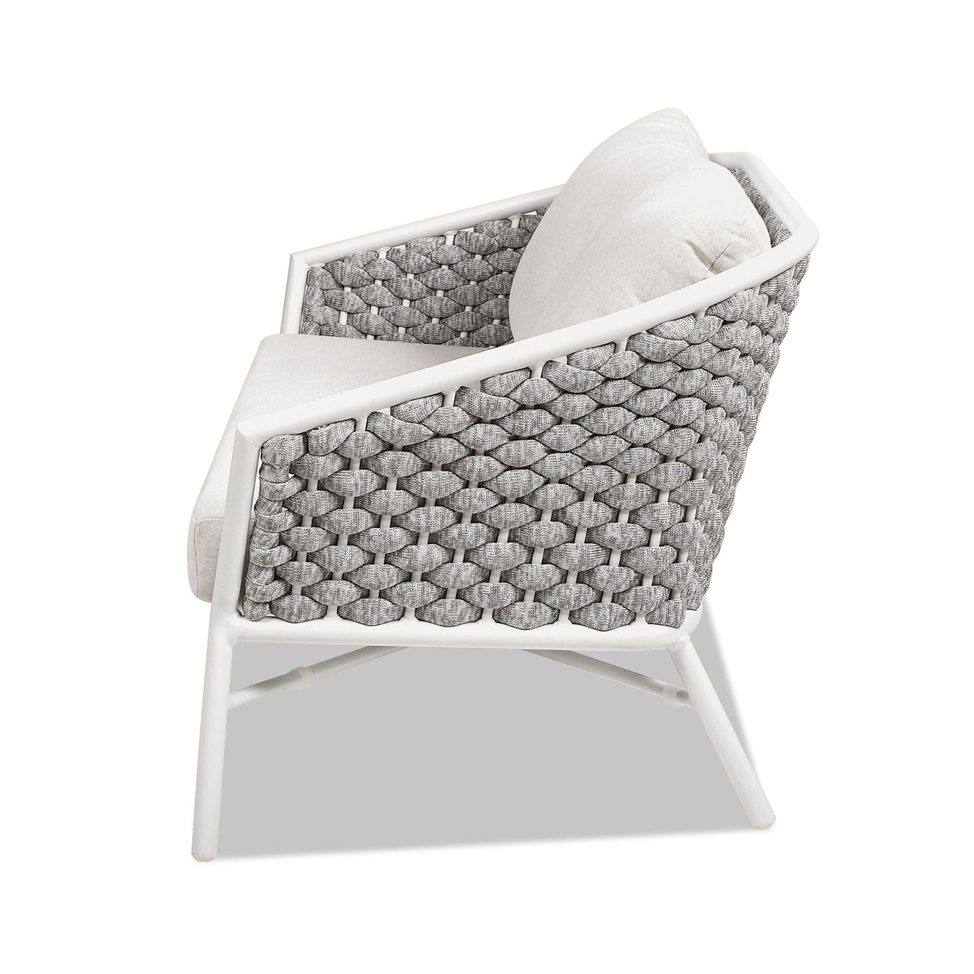 Rowan - Rope Barrel Back Patio Conversation Loveseat Sofa - Optic White - Best Buy Furniture