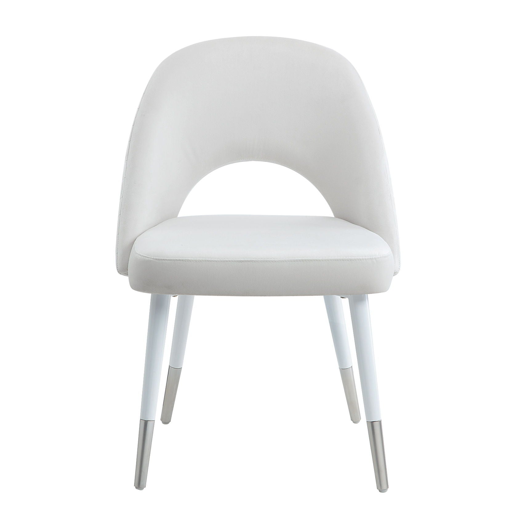 Zemirah - Velvet Gloss Side Chair (Set of 2) - White - Best Buy Furniture