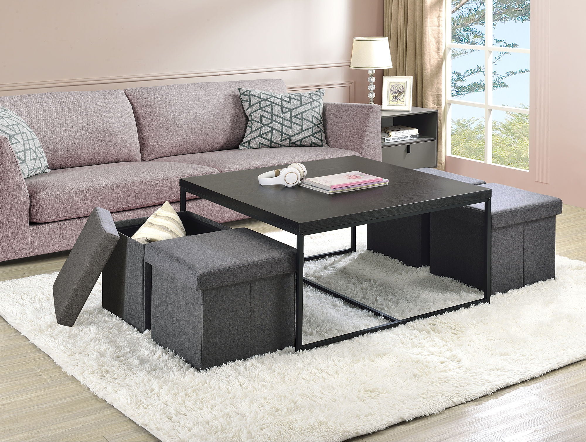Caitlin - Wood Grain 5 Piece Coffee Table (Set of 5) - Best Buy Furniture