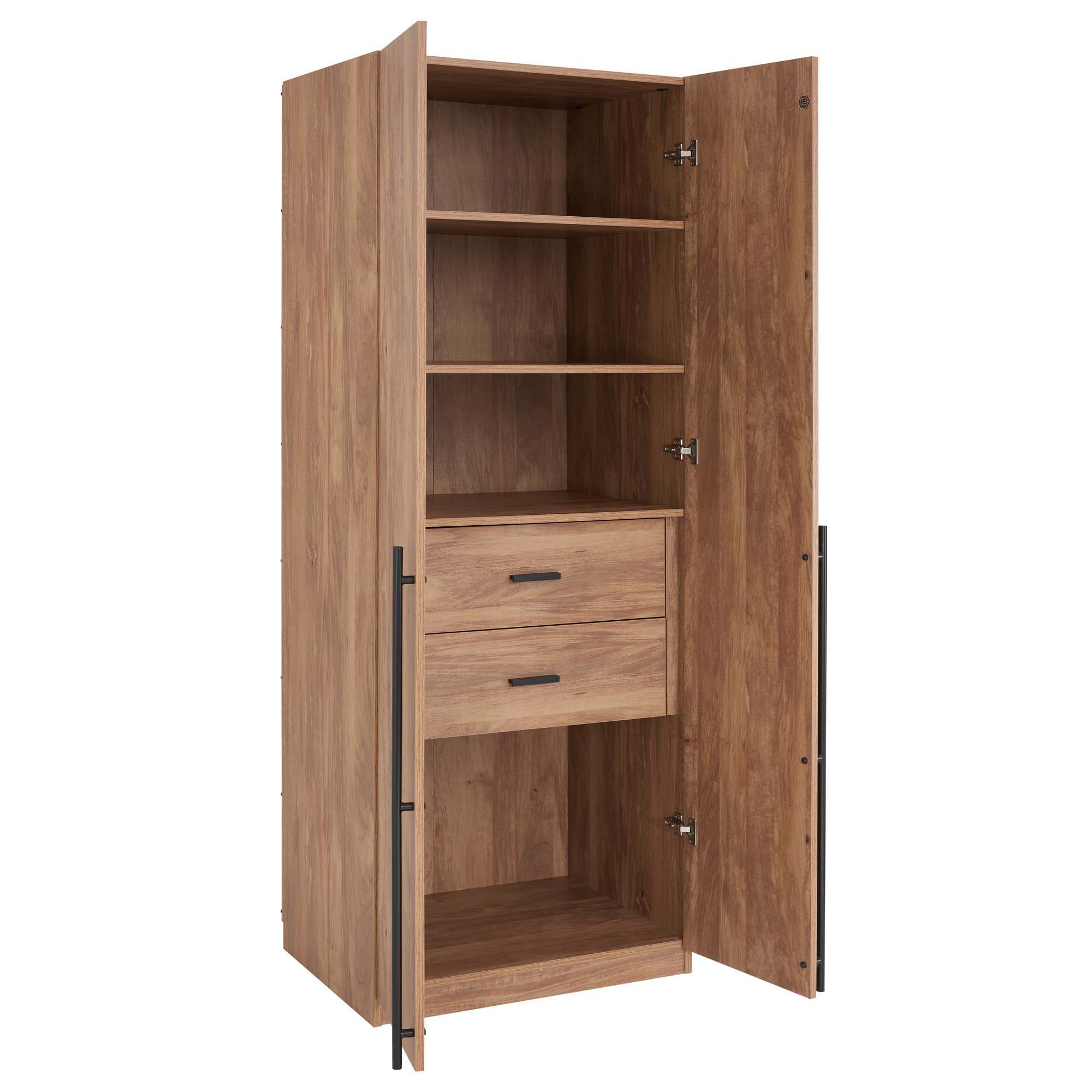 Lee - Free Standing Wardrobe Closet With Drawers And Shelves