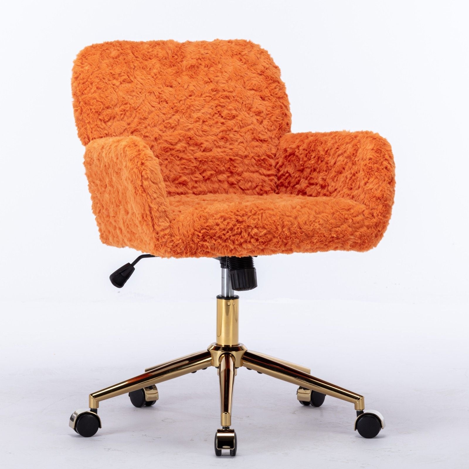 Office Chair, Artificial Rabbit Hair Home Office Chair With Golden Metal Base, Adjustable Desk Chair Swivel Office Chair, Vanity Chair - Best Buy Furniture