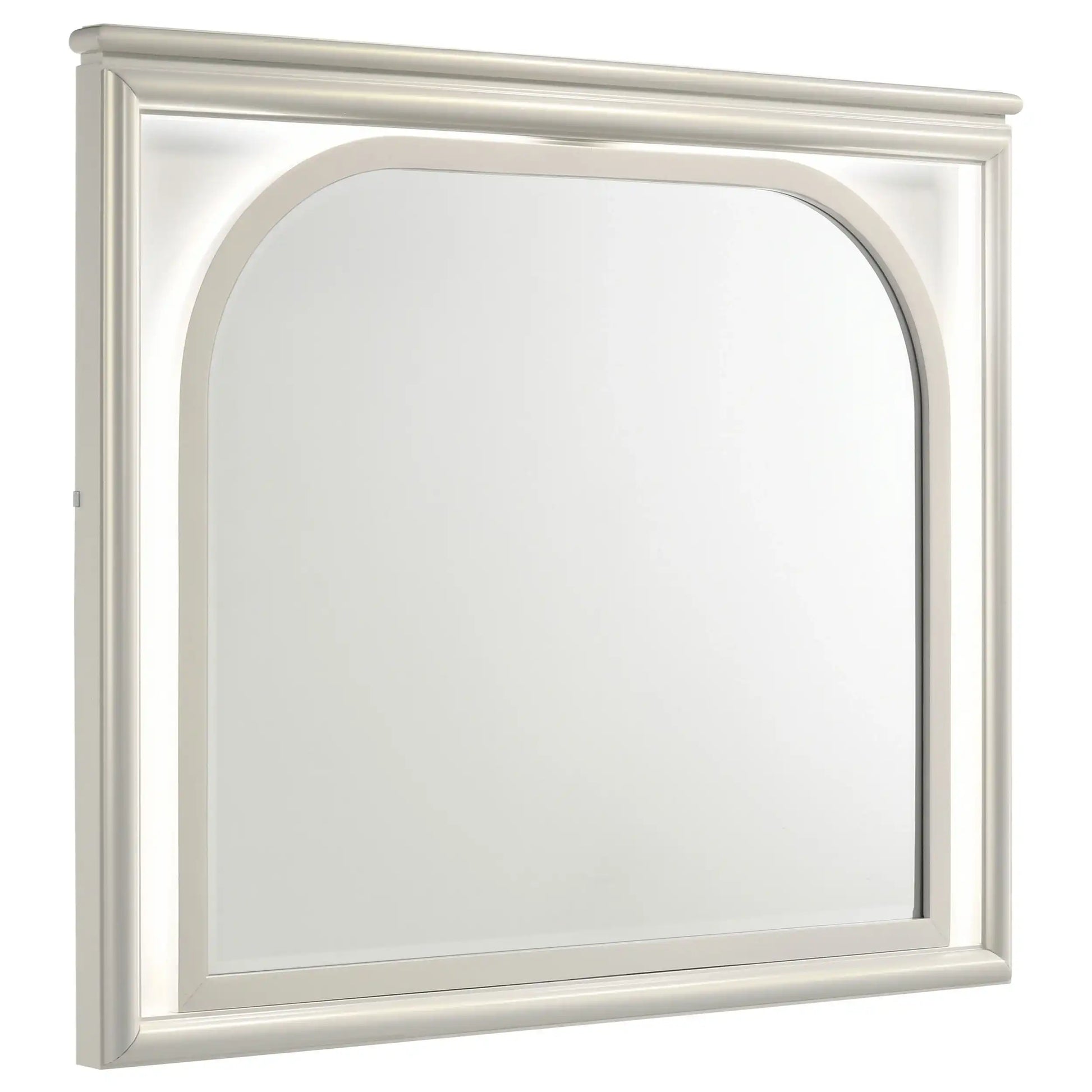 Olivia - LED Dresser Mirror - Pearl White - Best Buy Furniture