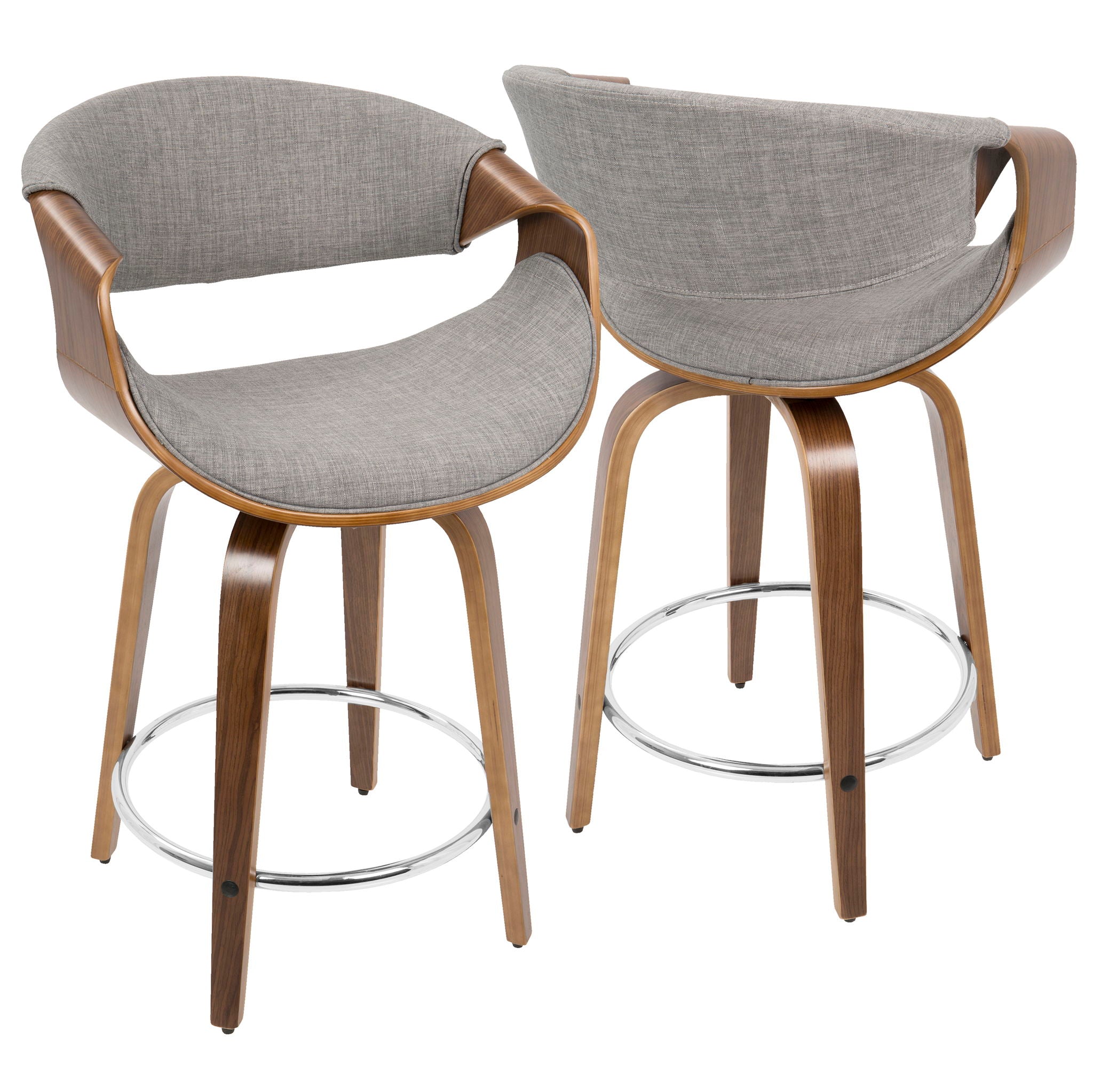 Curvini - Mid Century Modern Counter Stool (Set of 2) - Best Buy Furniture