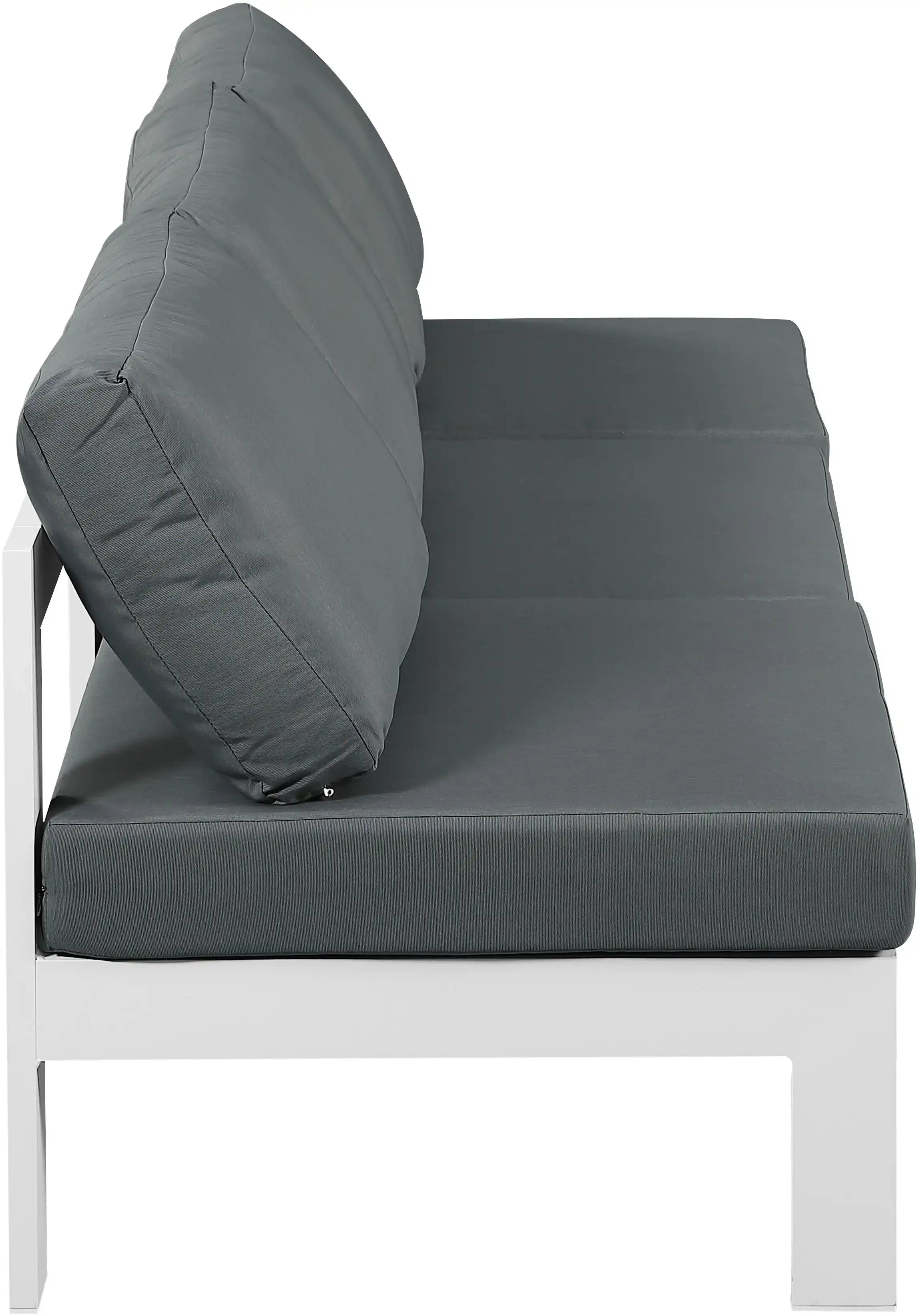 Nizuc - Outdoor Patio 3 Seat Armless Modular Sofa With White Frame - Best Buy Furniture