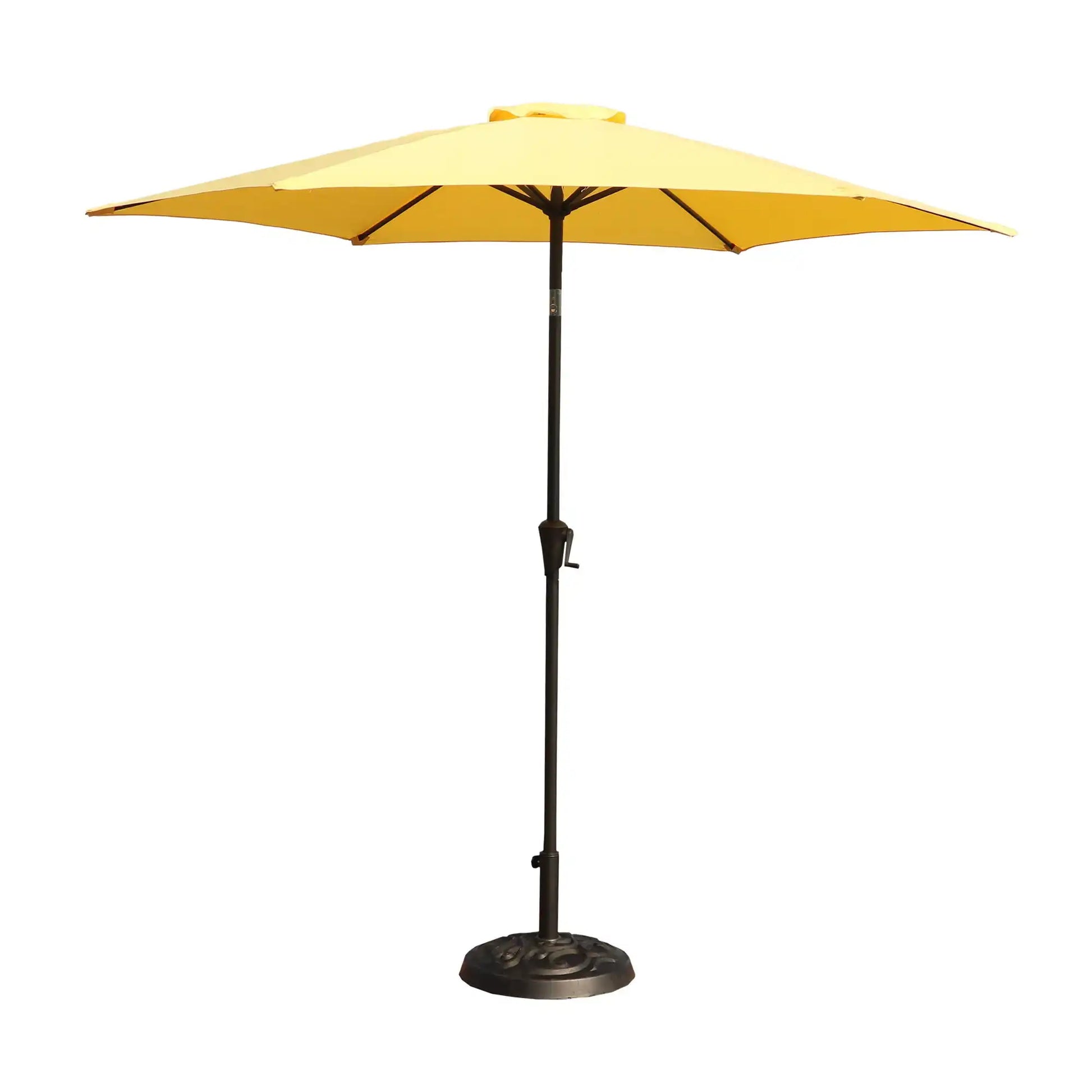 8.8' Outdoor Aluminum Patio Umbrella, Market Umbrella With 33 Pounds Round Resin Umbrella Base Lift - Best Buy Furniture