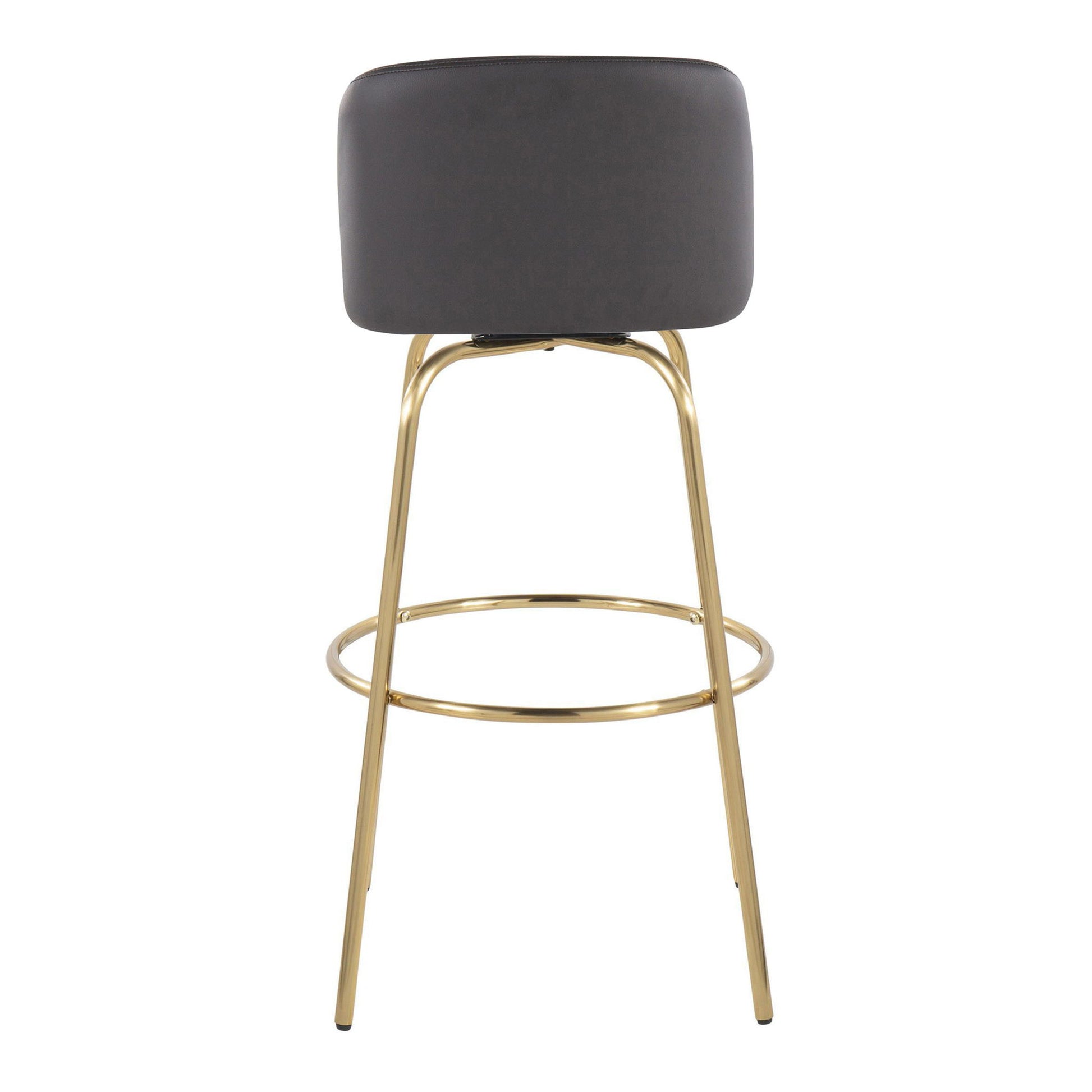 Toriano - Contemporary Fixed Height Barstool With Swivel And Round Footrest (Set of 2) - Best Buy Furniture