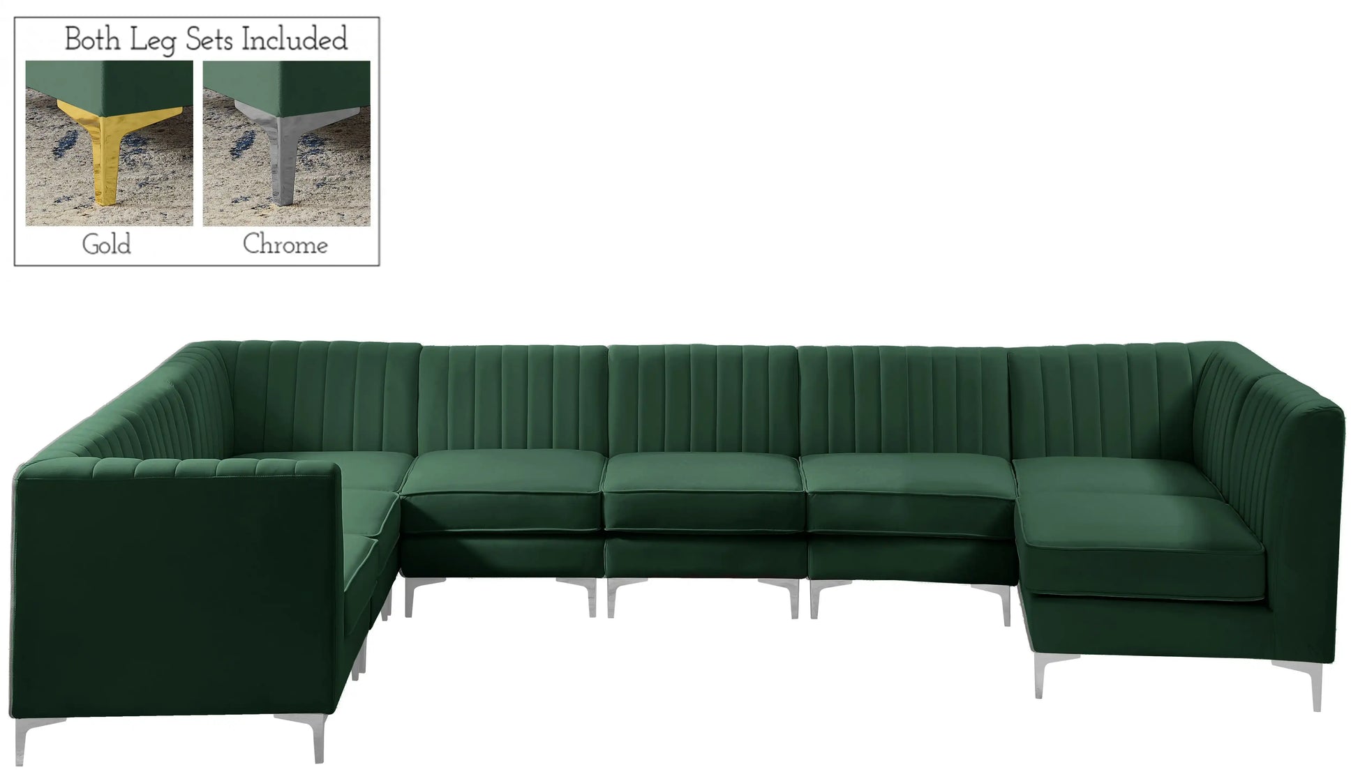Alina - 8 Piece Velvet Modular Sectional - Best Buy Furniture