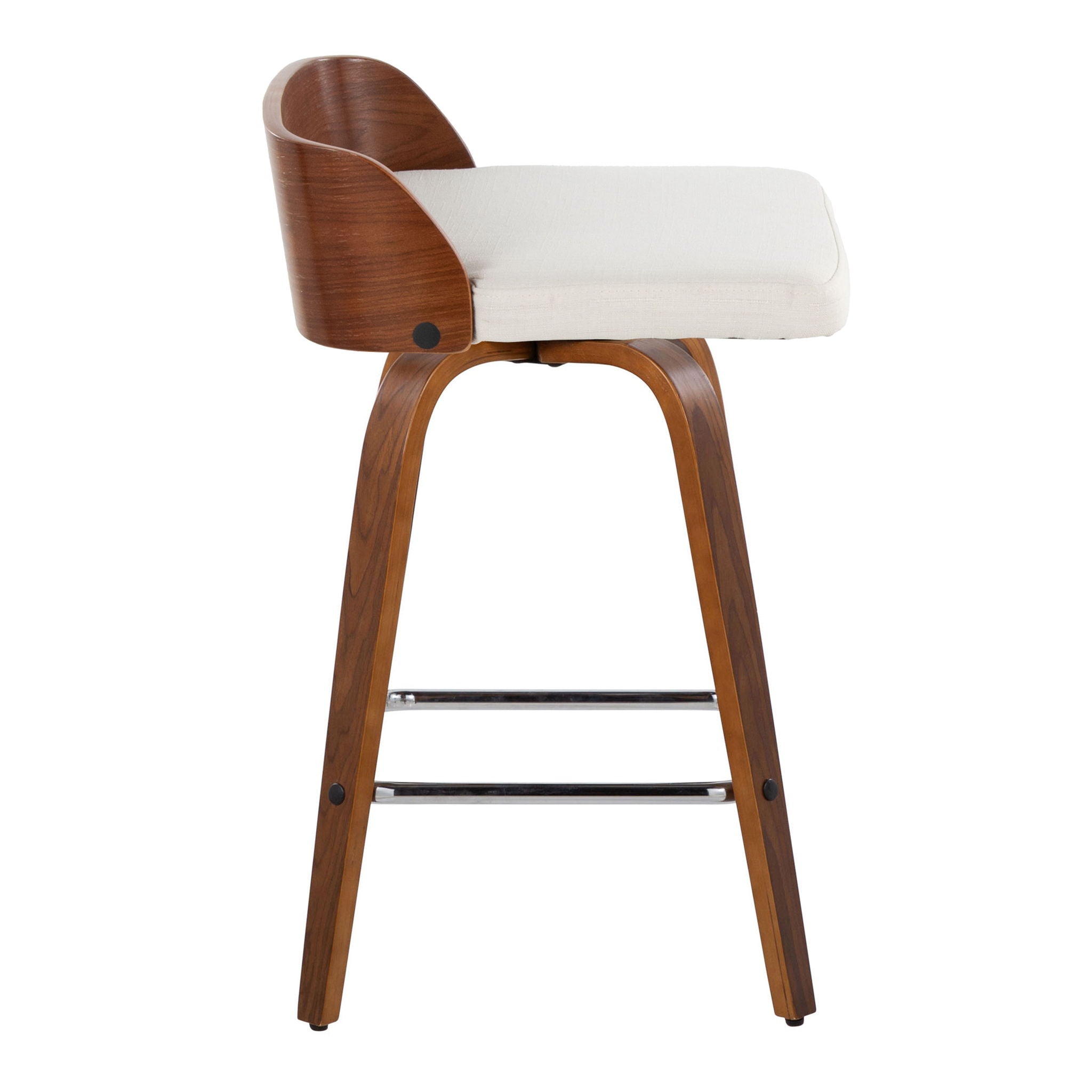 Maya - Mid Century Modern Fixed Height Counter Stool & Swivel With Square Footrest (Set of 2) - Best Buy Furniture