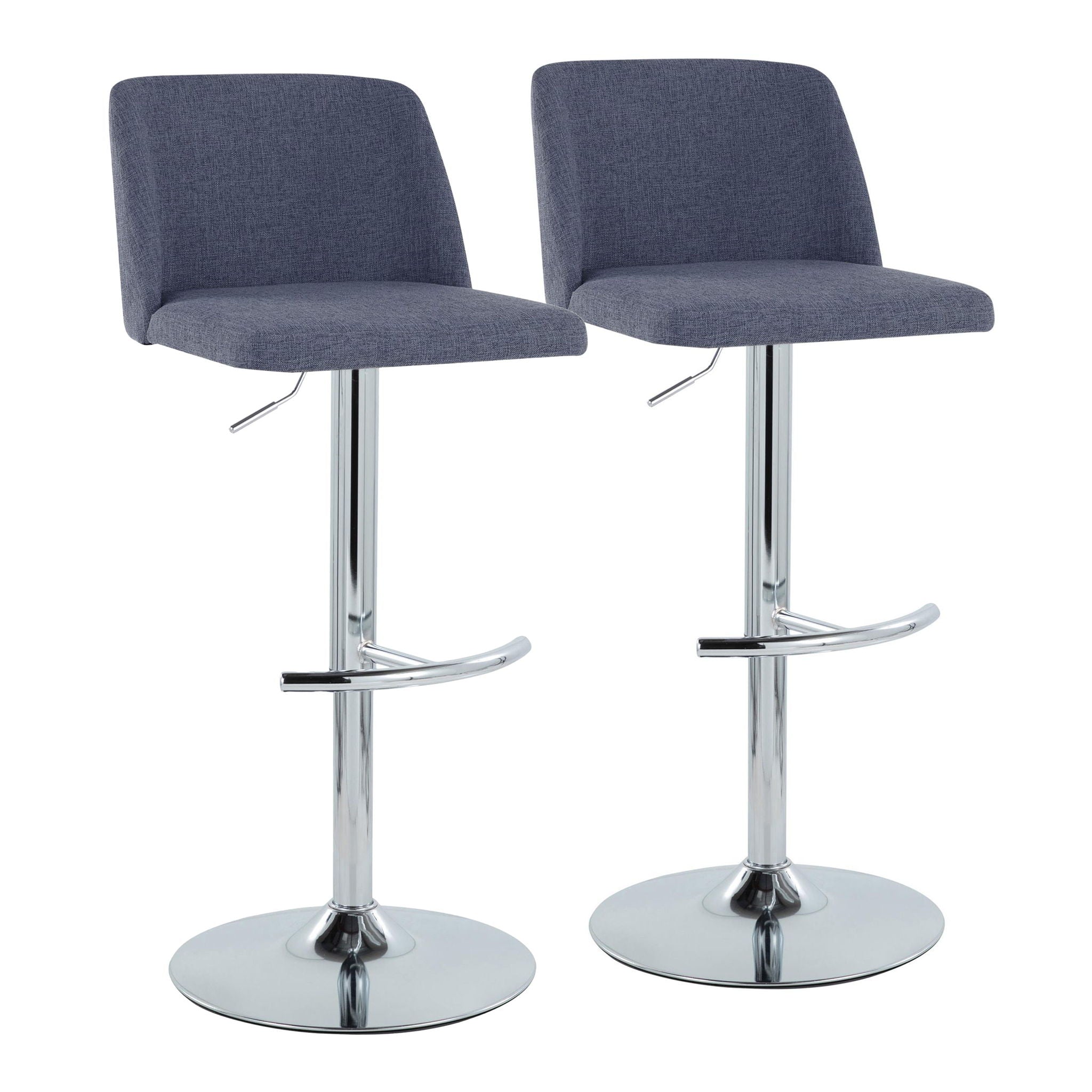 Toriano - Contemporary Adjustable Barstool With Swivel & Rounded T Footrest (Set of 2) - Best Buy Furniture