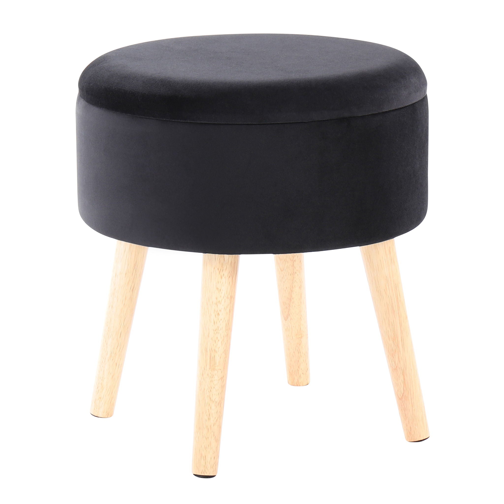 Tray - Contemporary Storage Ottoman With Matching Stool - Black / Natural - Best Buy Furniture