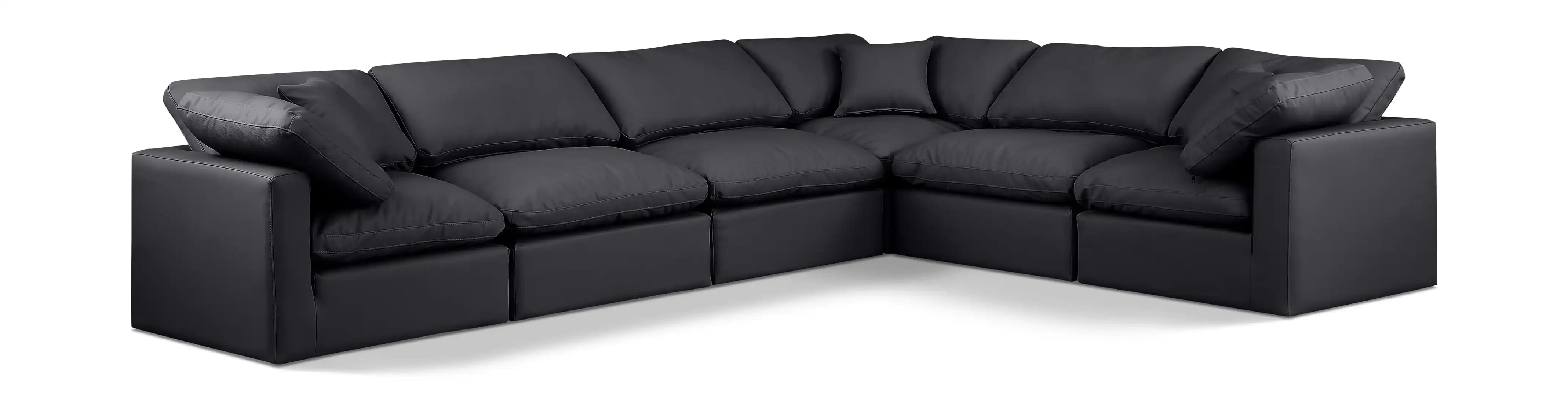Indulge - Faux Leather 6 Piece Modular Corner Sectional - Best Buy Furniture
