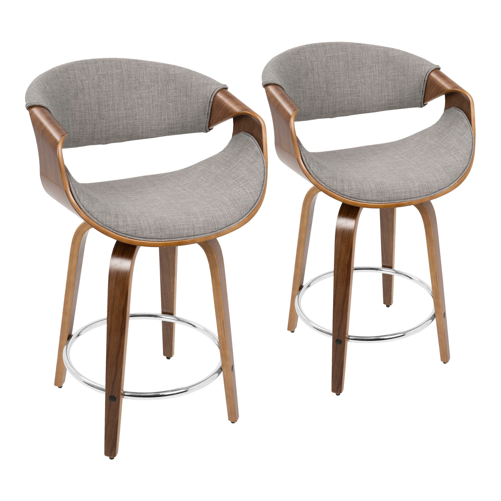 Curvini - Mid Century Modern Counter Stool (Set of 2) - Best Buy Furniture