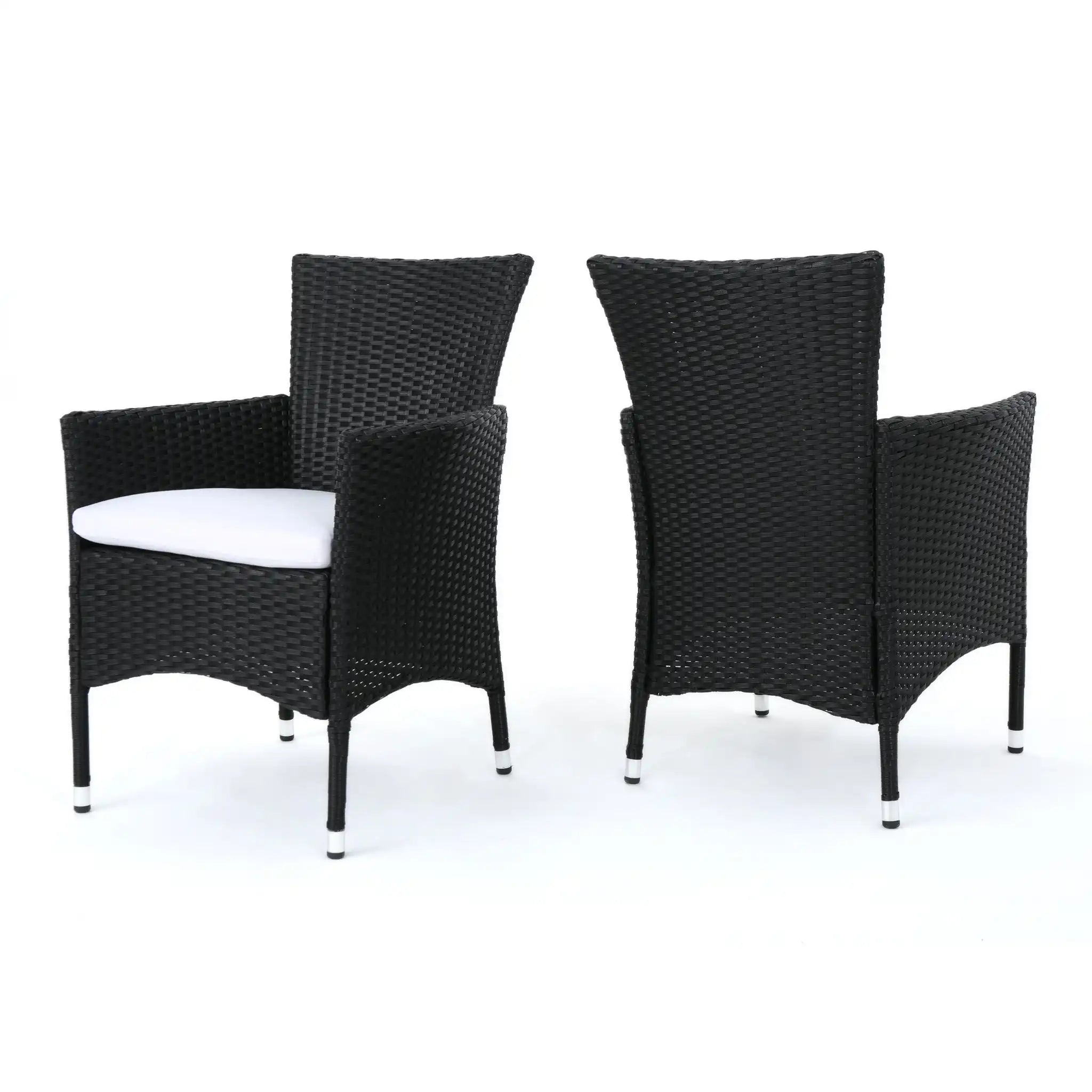 Dimensional Outdoor Dining Chair With Cushion Seat And Iron Frame (Set of 2) - Best Buy Furniture