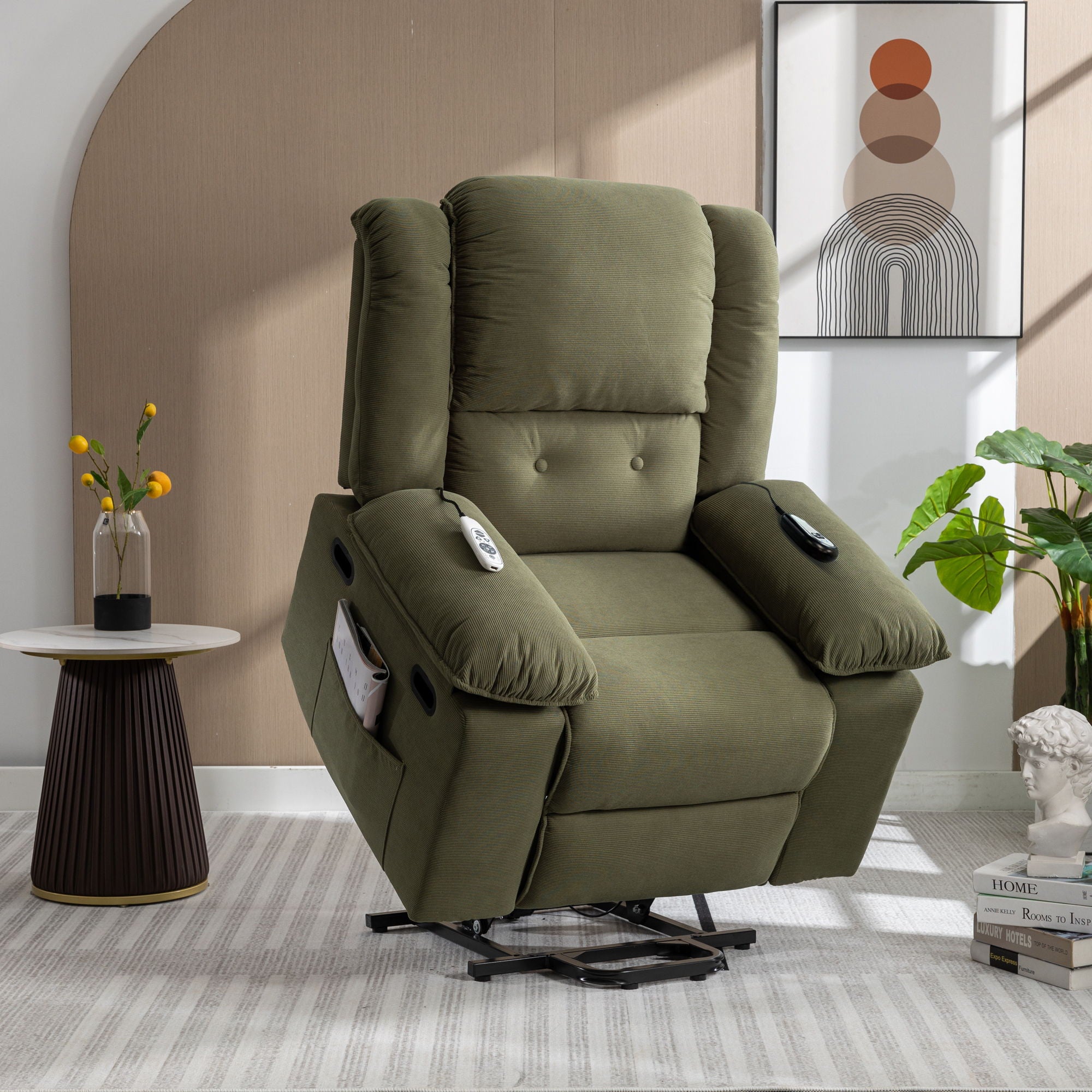 Massage Recliner Power Lift Chair With Adjustable Massage And Heating Function